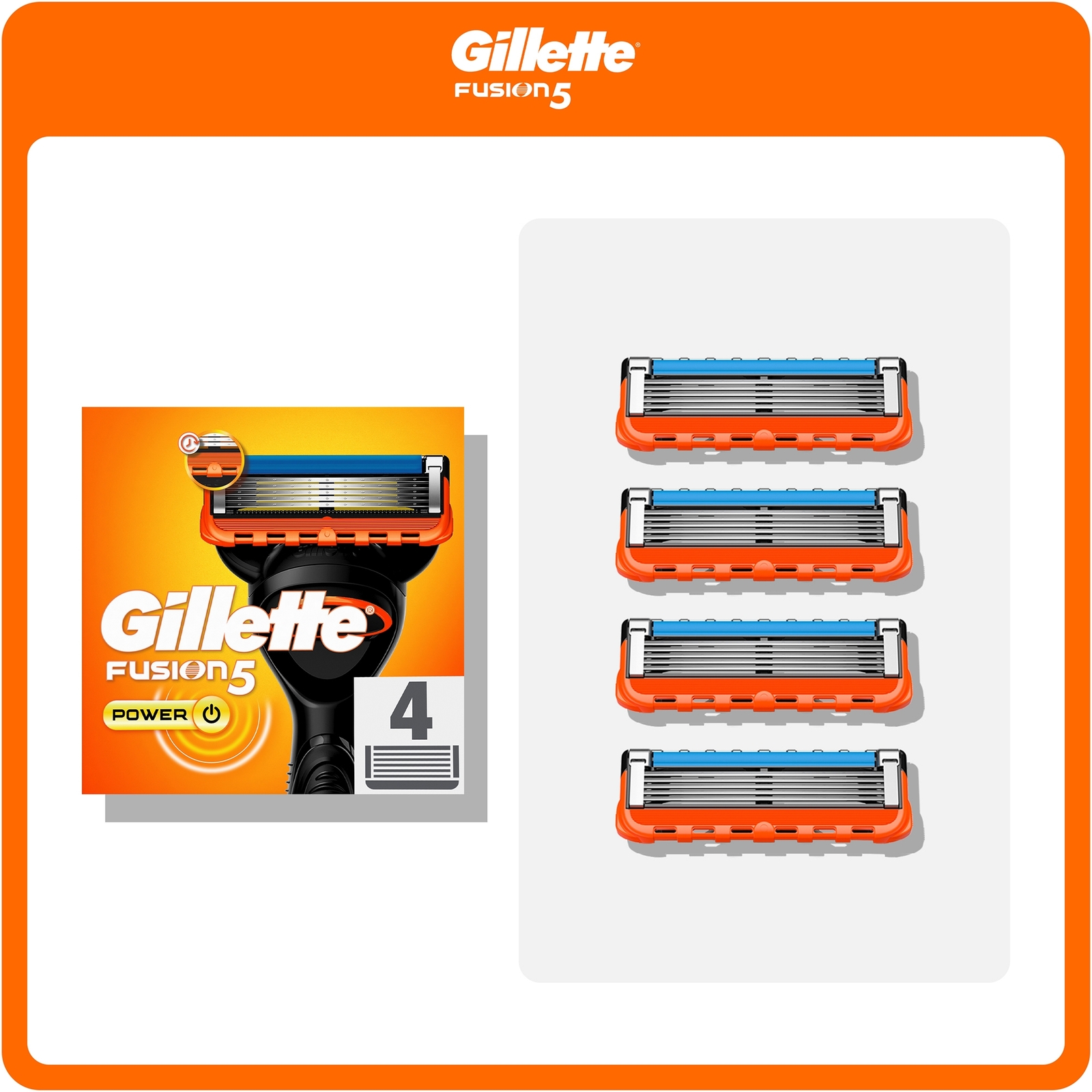 Gillette Fusion5 Power Razor Blades - 4 Pack