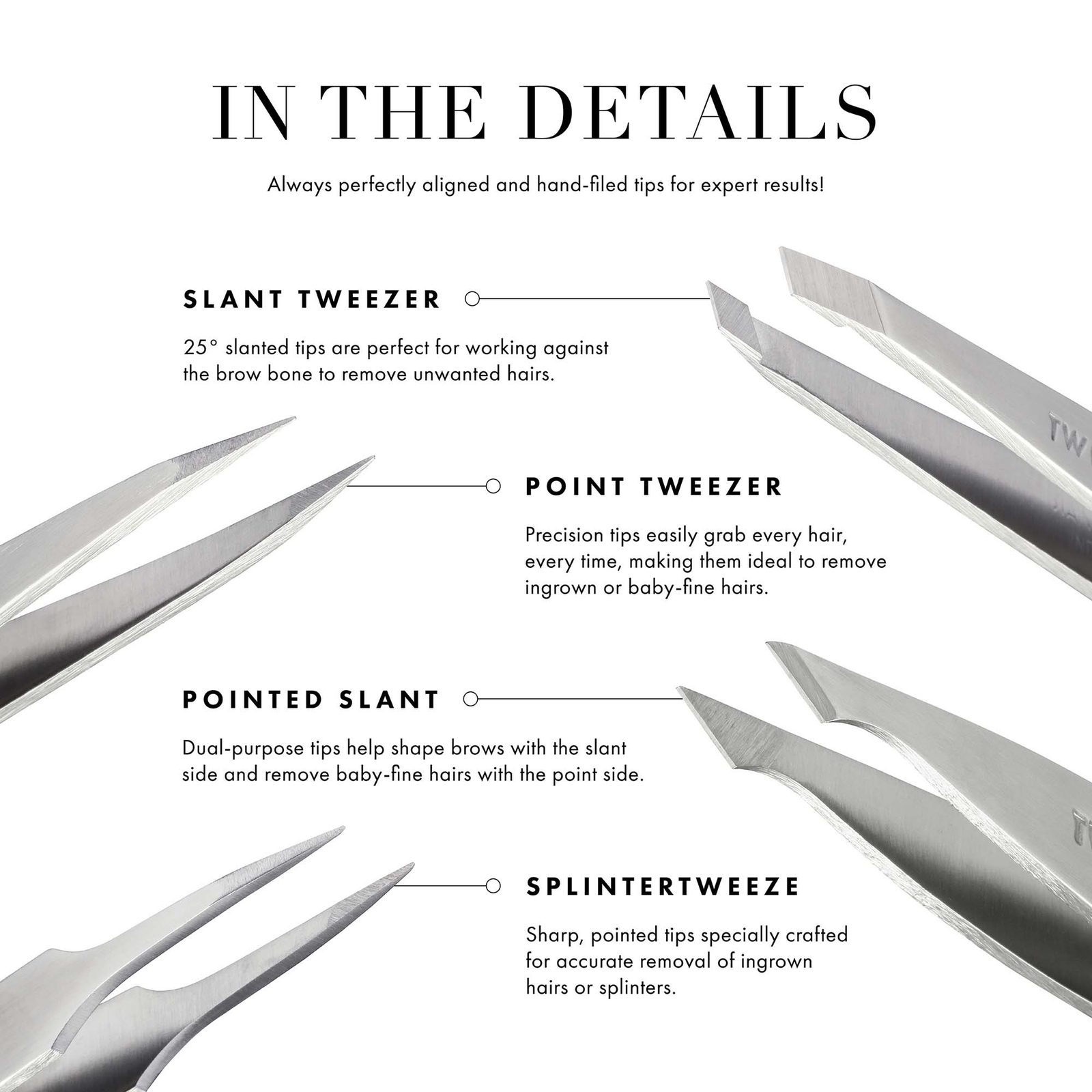 Tweezerman Deluxe Point Tweezer 1240R-R - Stainless Steel