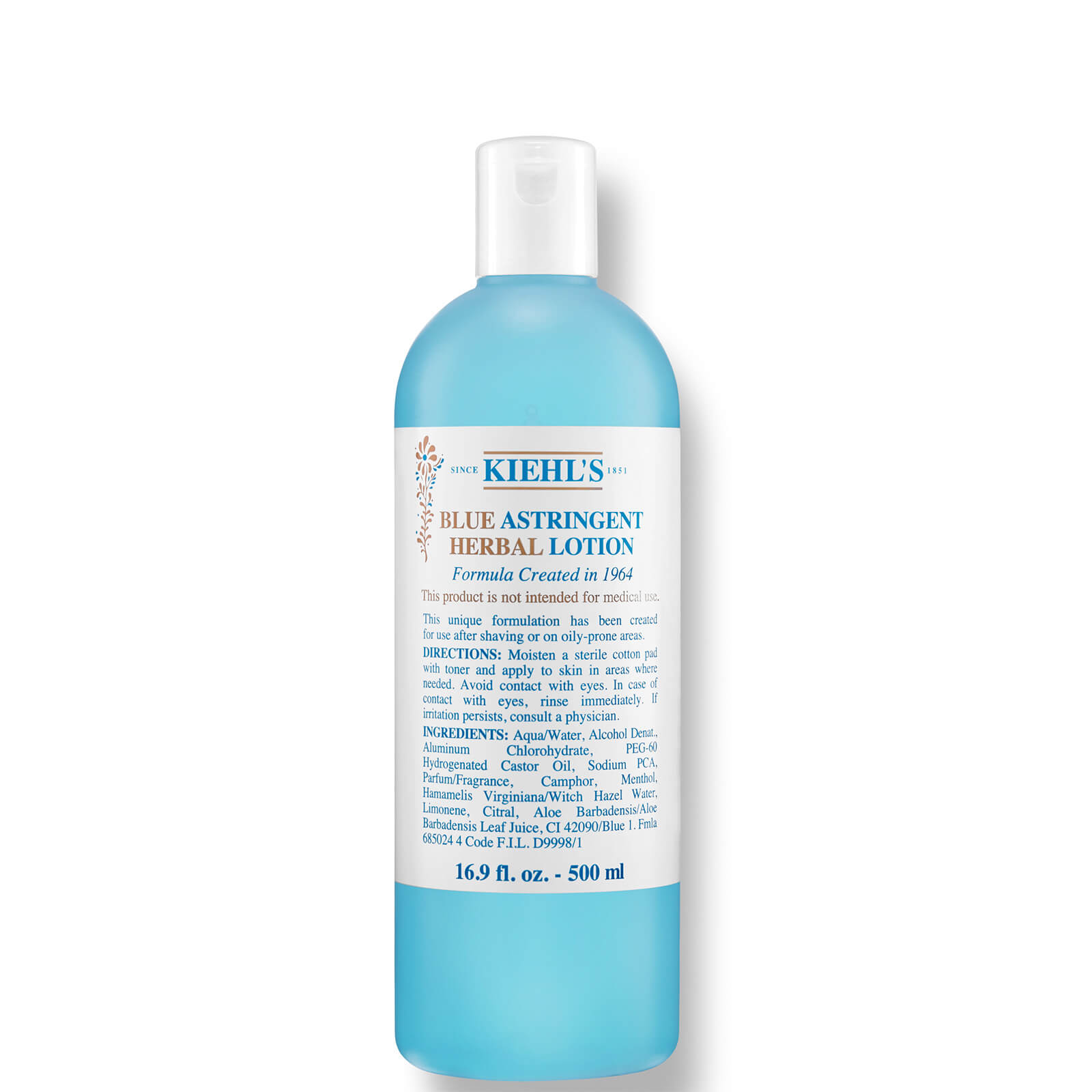 Kiehl's Blue Astringent Herbal Lotion (Various Sizes) - 500ml