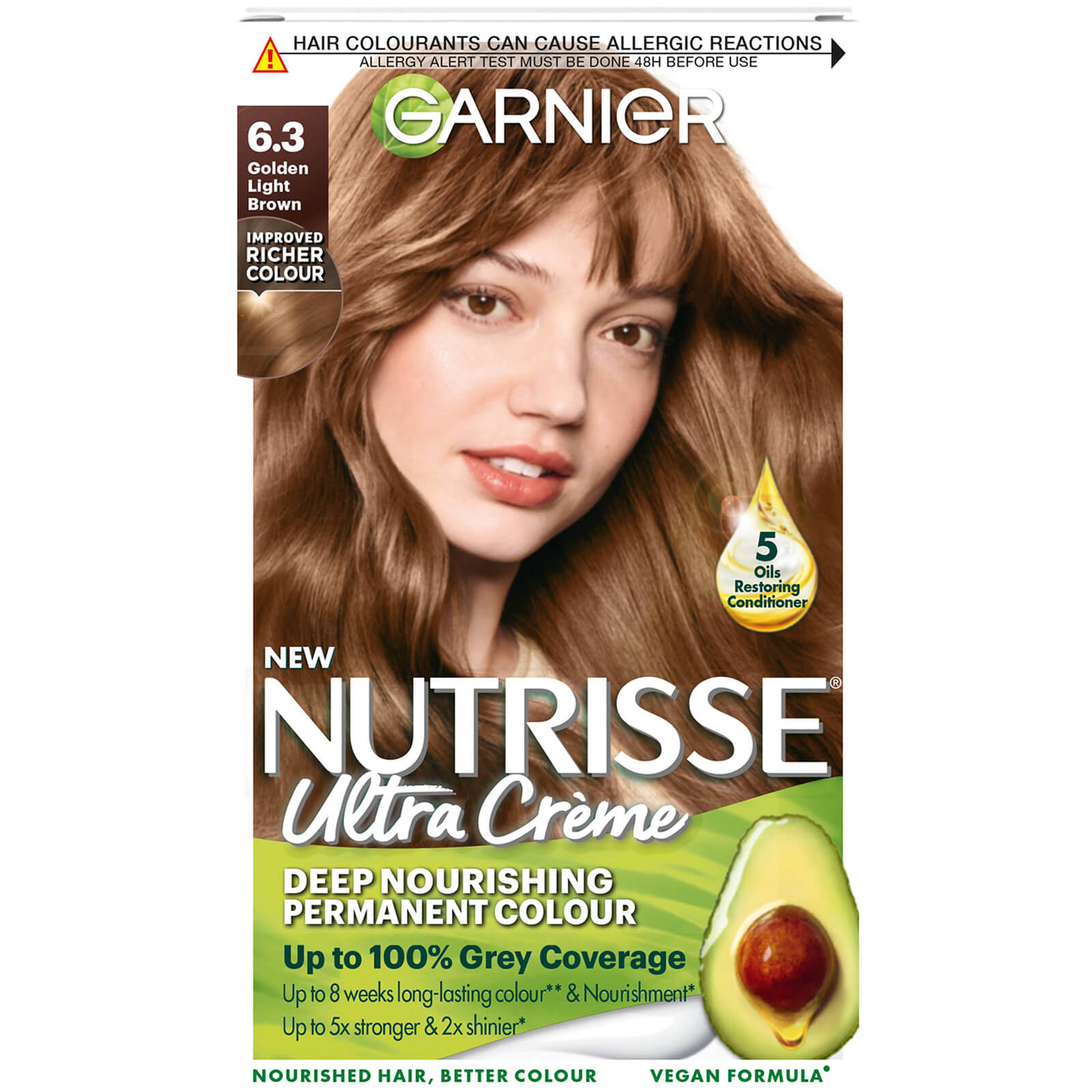 Garnier Nutrisse Permanent Hair Dye (Various Shades) - 6.3 Golden Light Brown