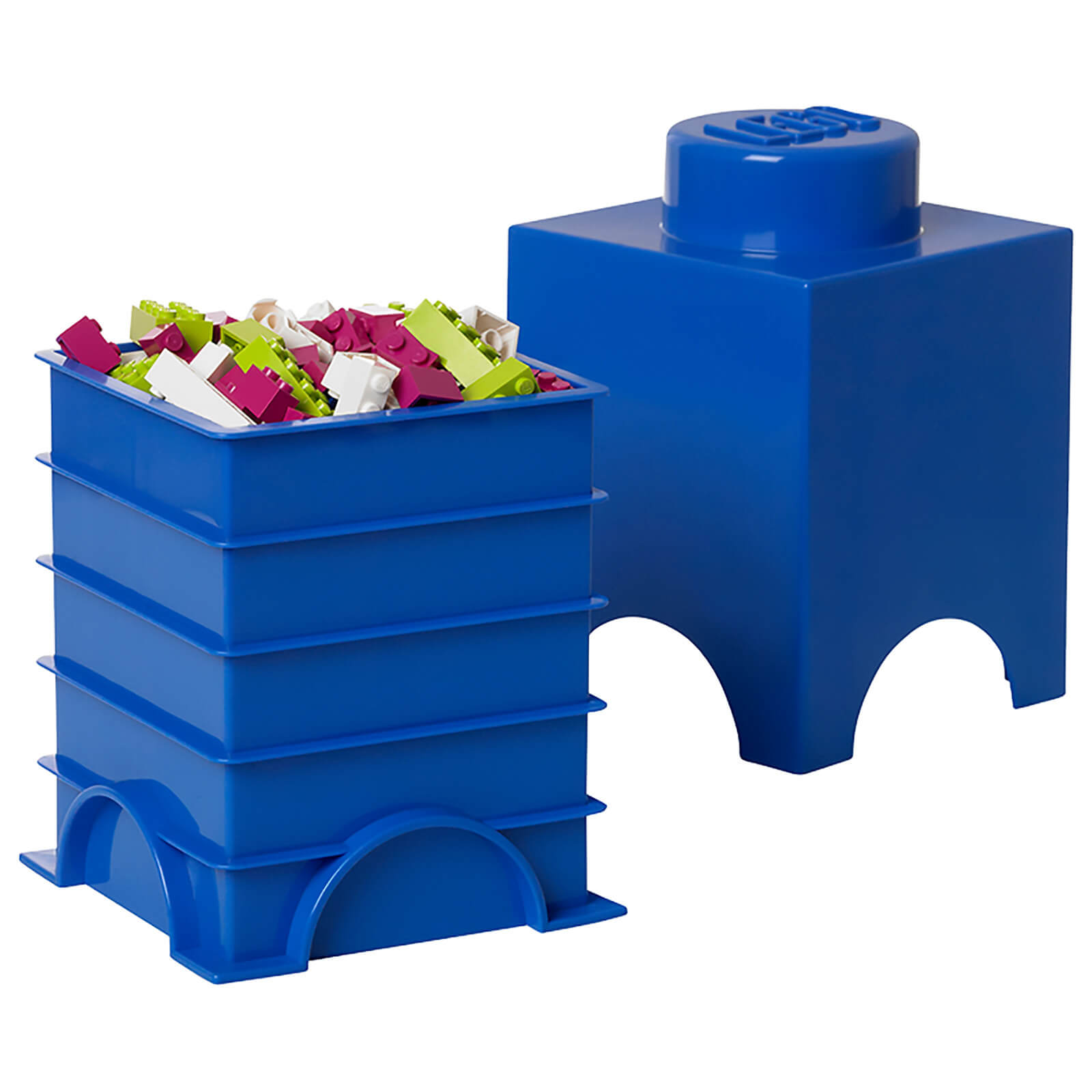 Lego 1 Stud Brick Container - Blue
