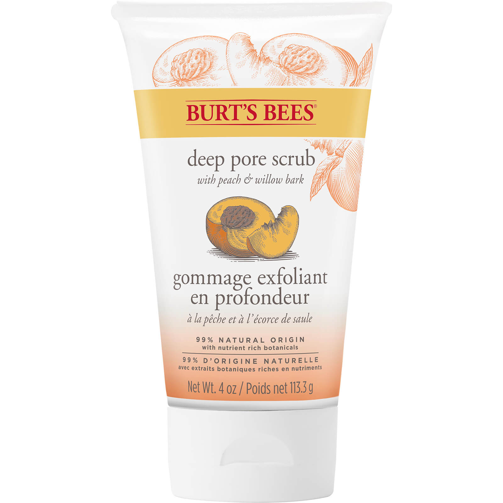 Photos - Facial / Body Cleansing Product Burts Bees Burt's Bees Peach & Willowbark Deep Pore Scrub  89100-14-1 (4 oz / 110g)