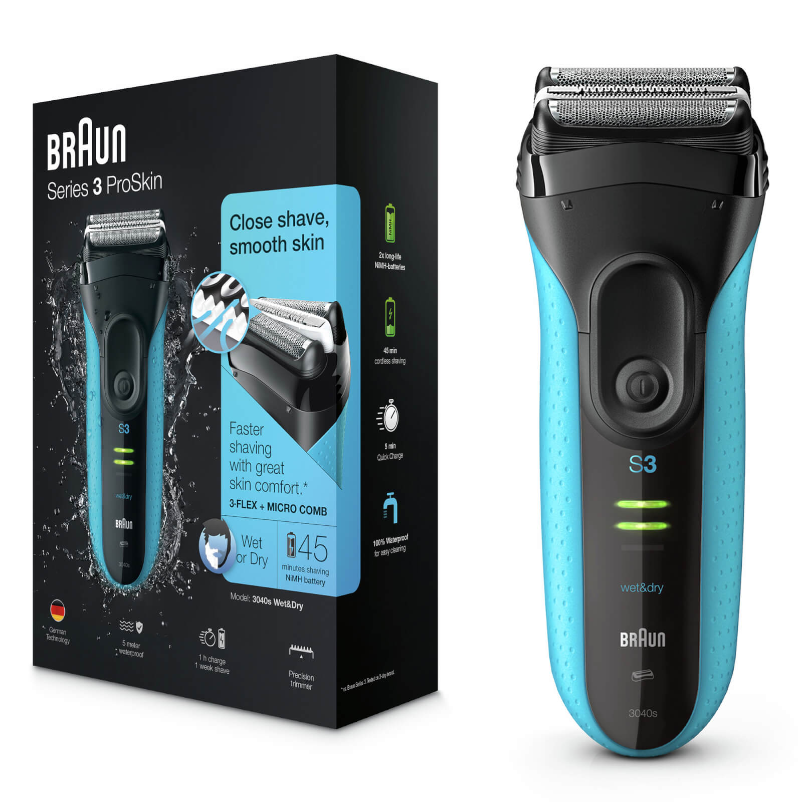 Click to view product details and reviews for Braun Series 3 Proskin 3040s Electric Shaver Blue.