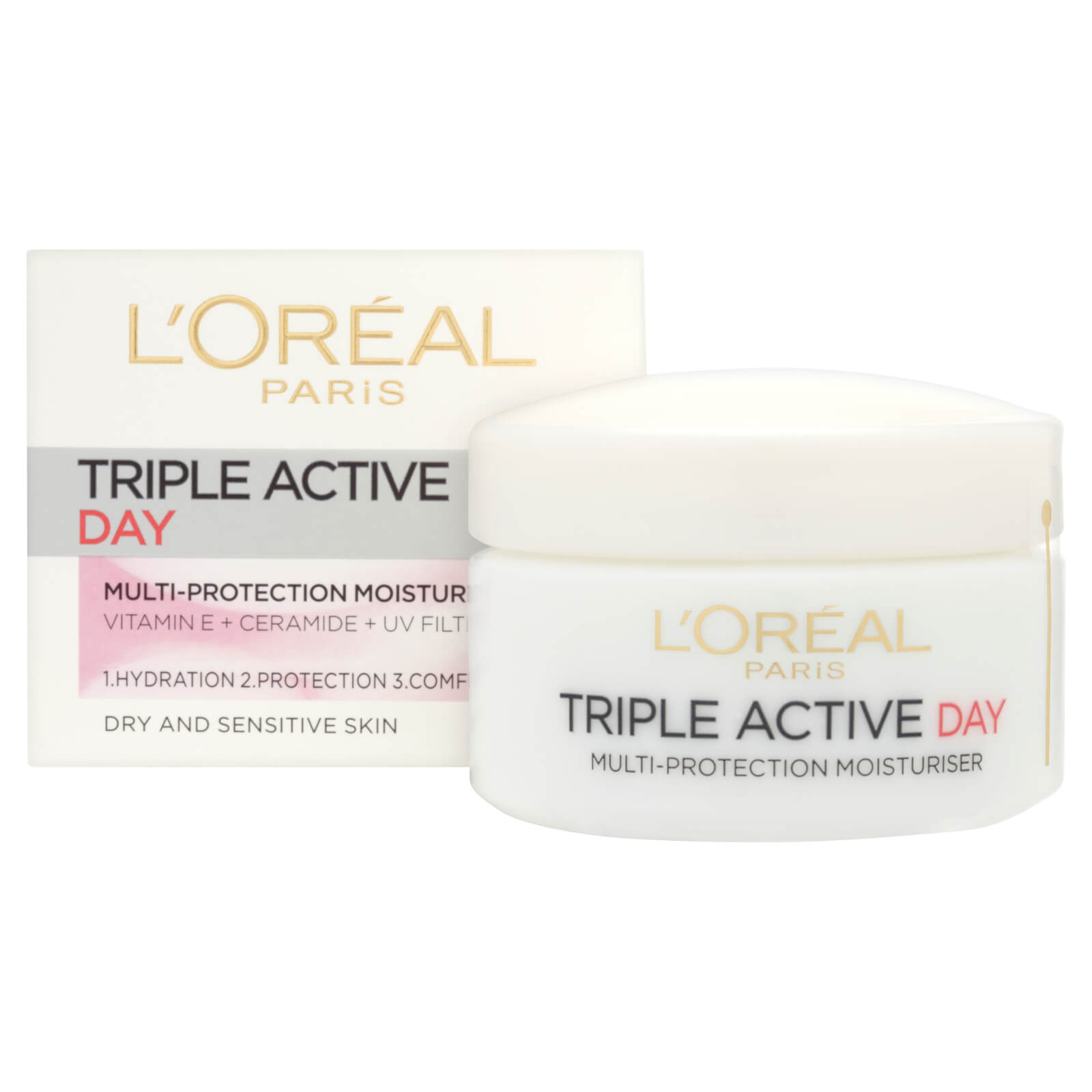 

L'Oréal Paris Dermo Expertise Triple Active Day Multi-Protection Moisturiser - Dry / Sensitive Skin (50ml)
