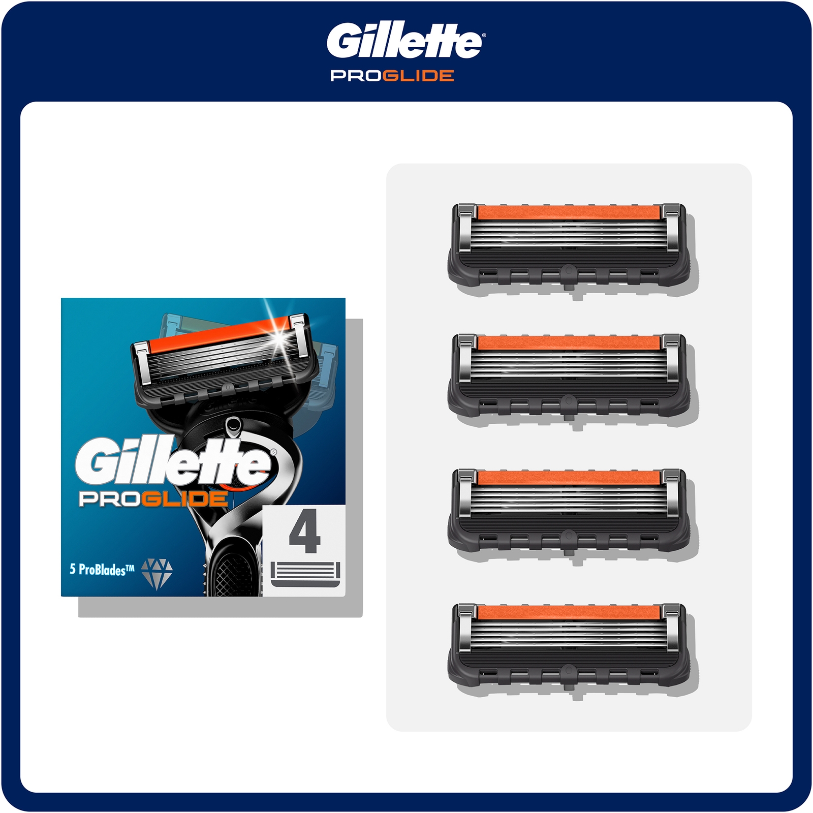 Gillette ProGlide Razor Blade Refills - 4 Pack
