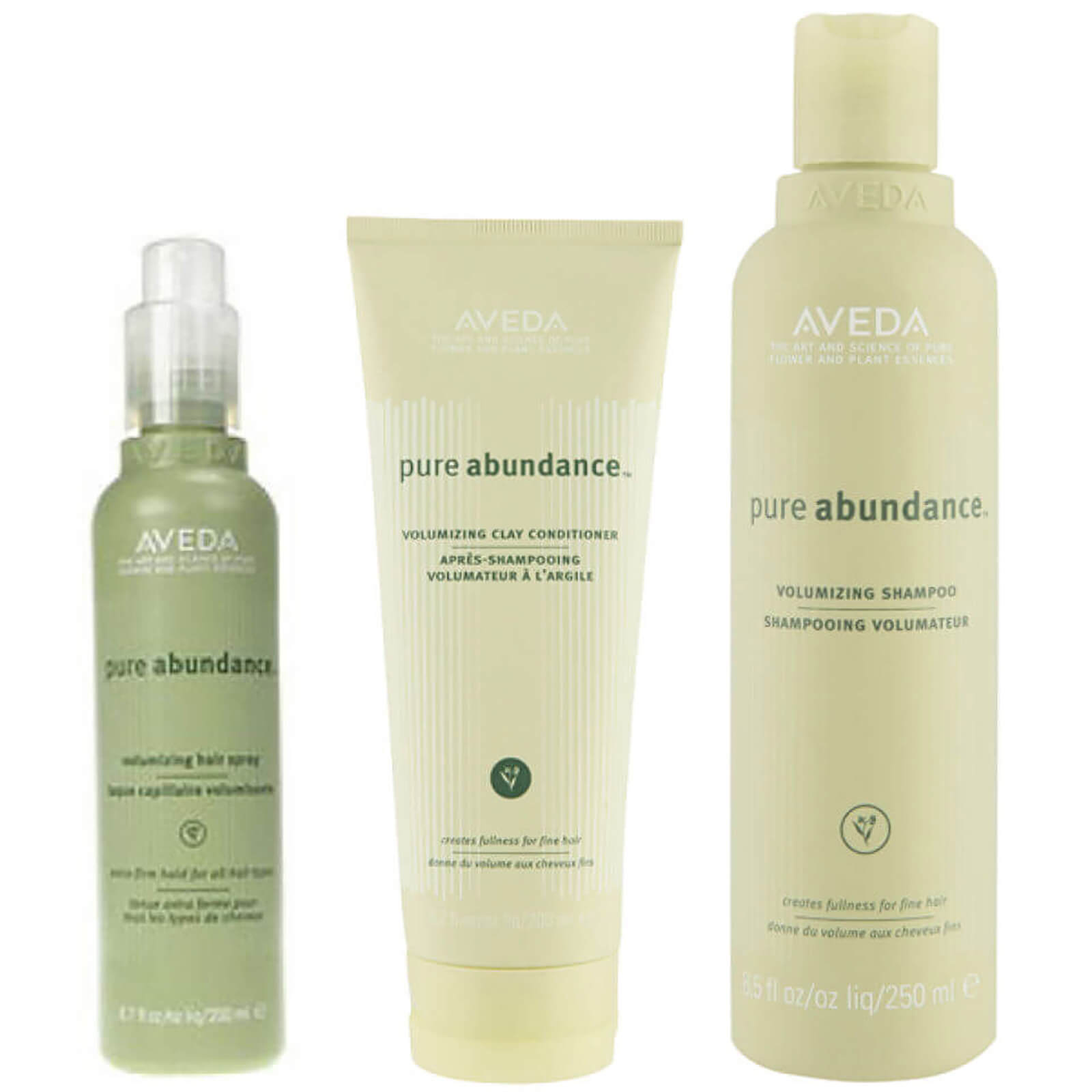 Image of Aveda Pure Abundance Volumising Trio- Shampoo, Conditioner & Hair Spray