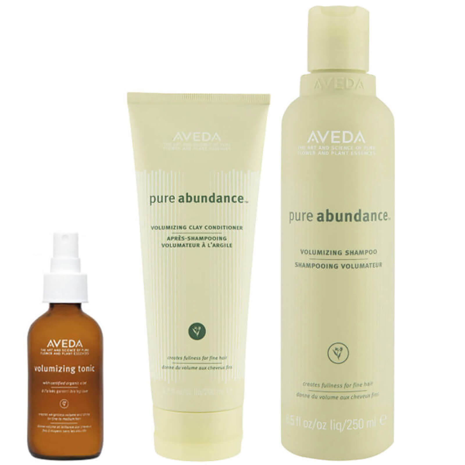 Image of Aveda Pure Abundance Volumising Trio- Shampoo, Conditioner & Purescription Volumising Tonic