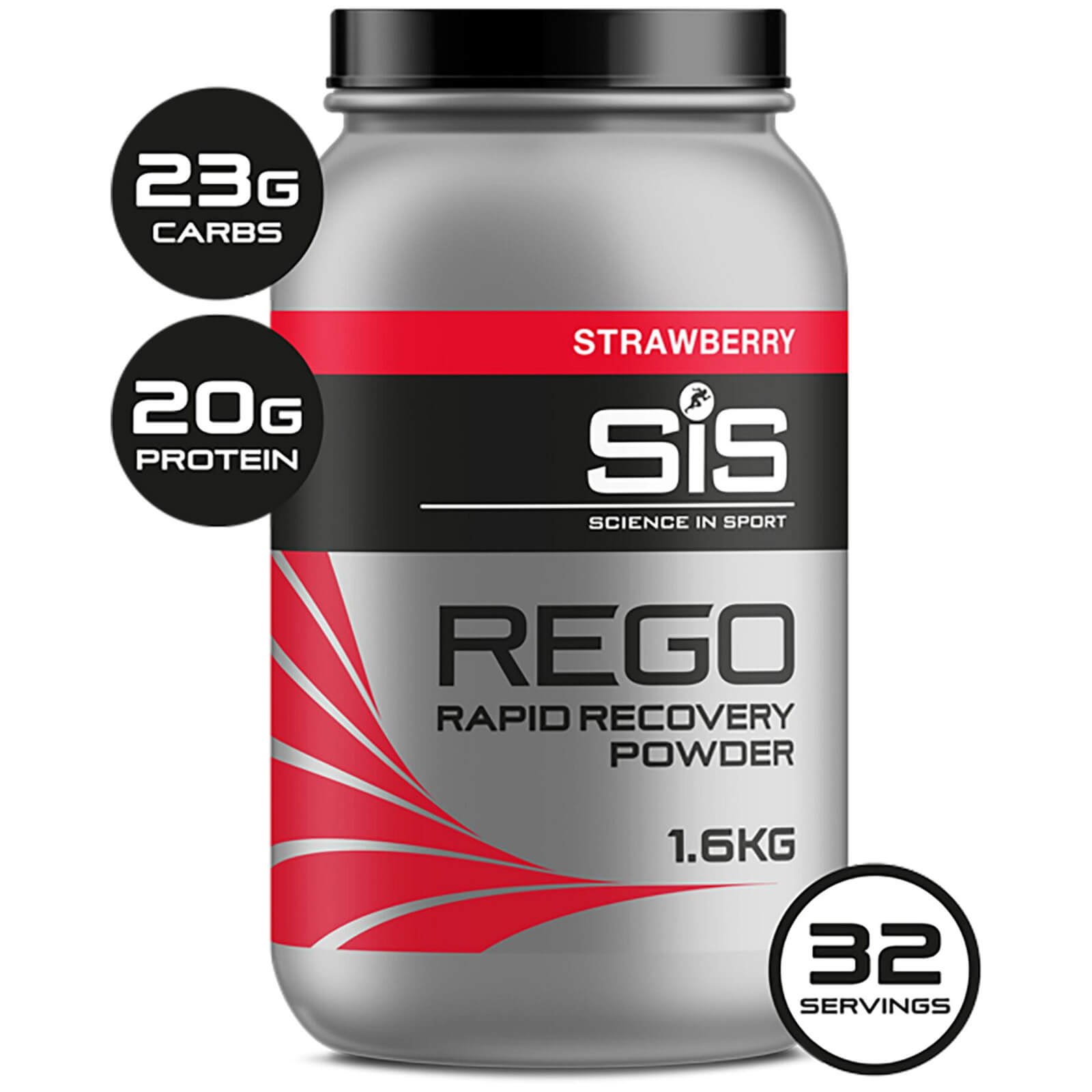 Science in Sport REGO Rapid Recovery Drink Powder 1.6kg Tub - 1.6kg - Tub - Strawberry