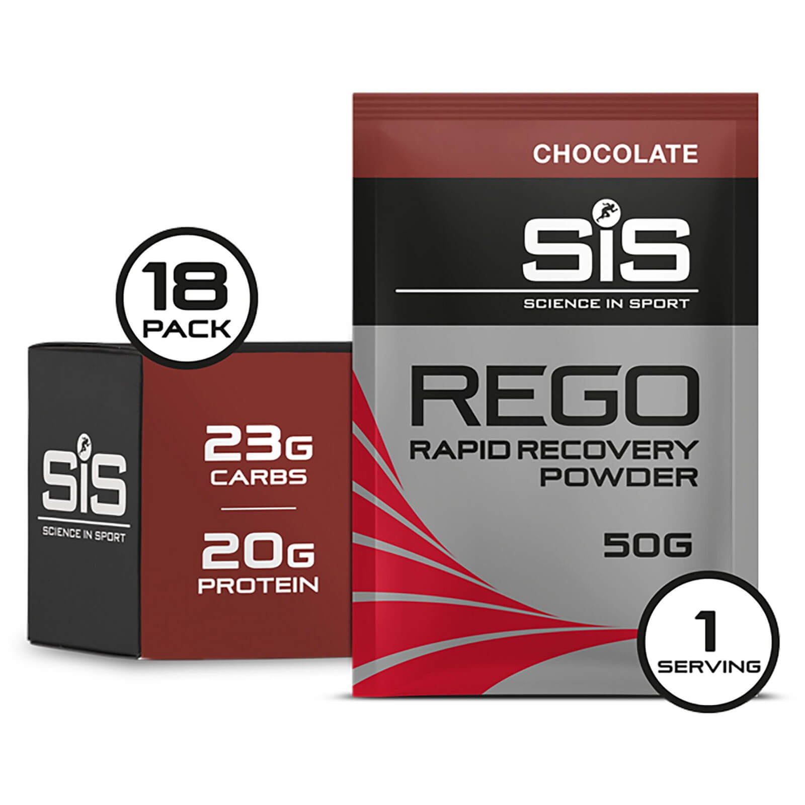 Science in Sport REGO Recovery Drink 50g Sachet Box of 18 - 18Sachets - Box - Chocolate