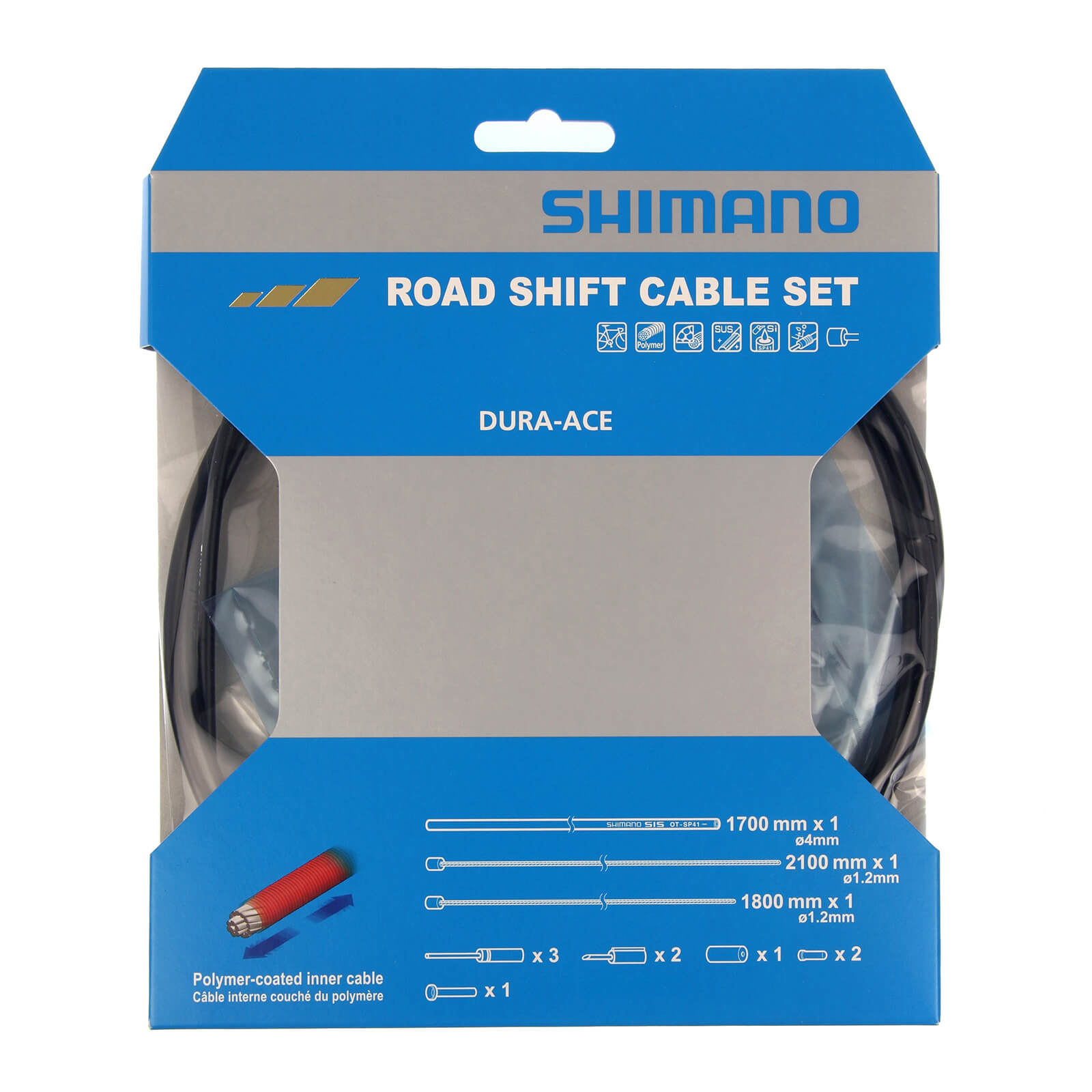Image of Shimano Dura Ace 9000 Road Gear Cable Set - Polymer - Black