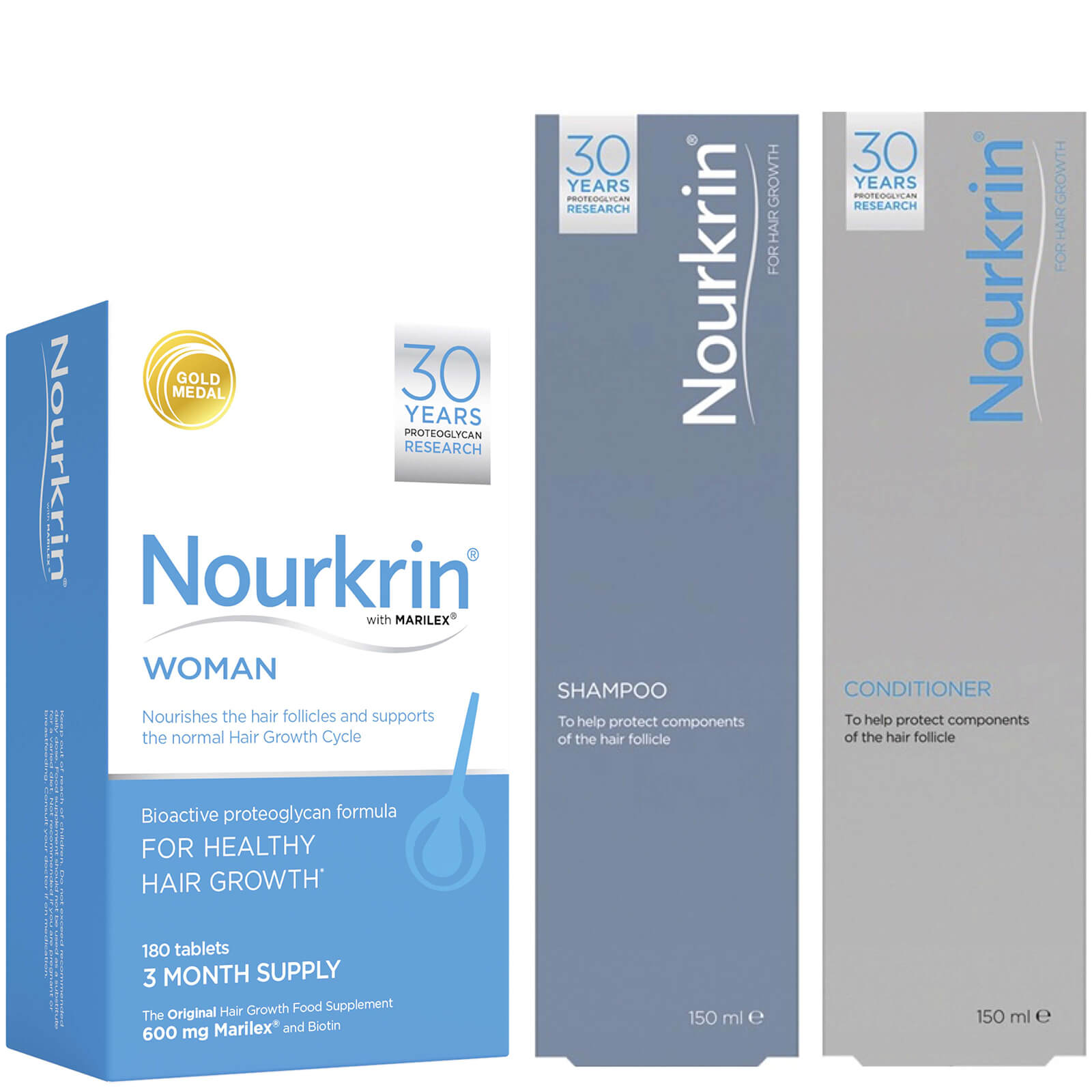 

Nourkrin Woman Value Pack - Contains 180 Tablets Plus Shampoo and Conditioner (2x150ml)