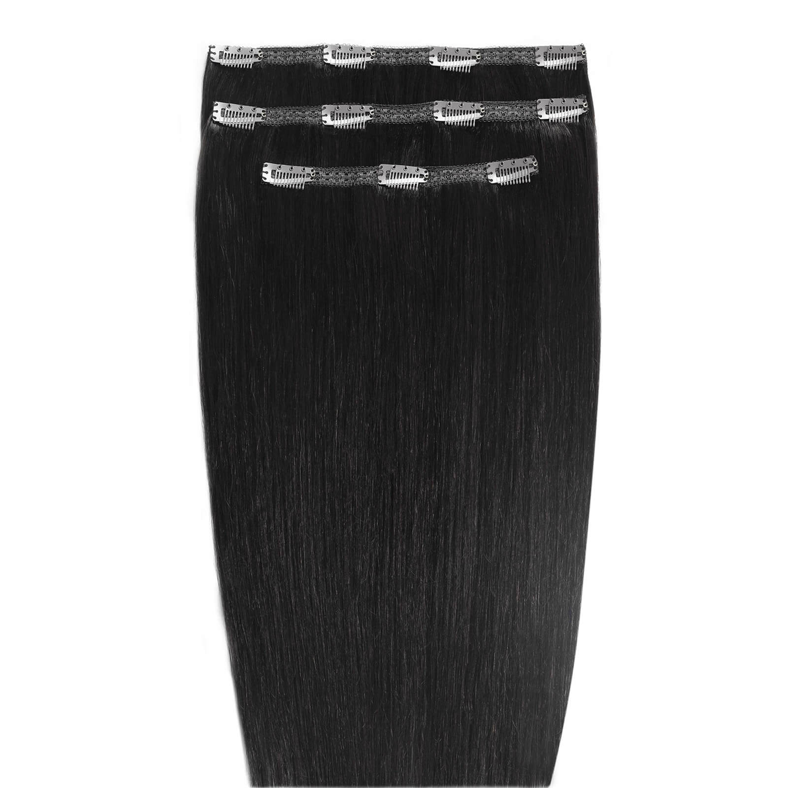 Beauty Works Deluxe Clip-In Hair Extensions 18 Inch (Various Shades) - Jetset Black 1