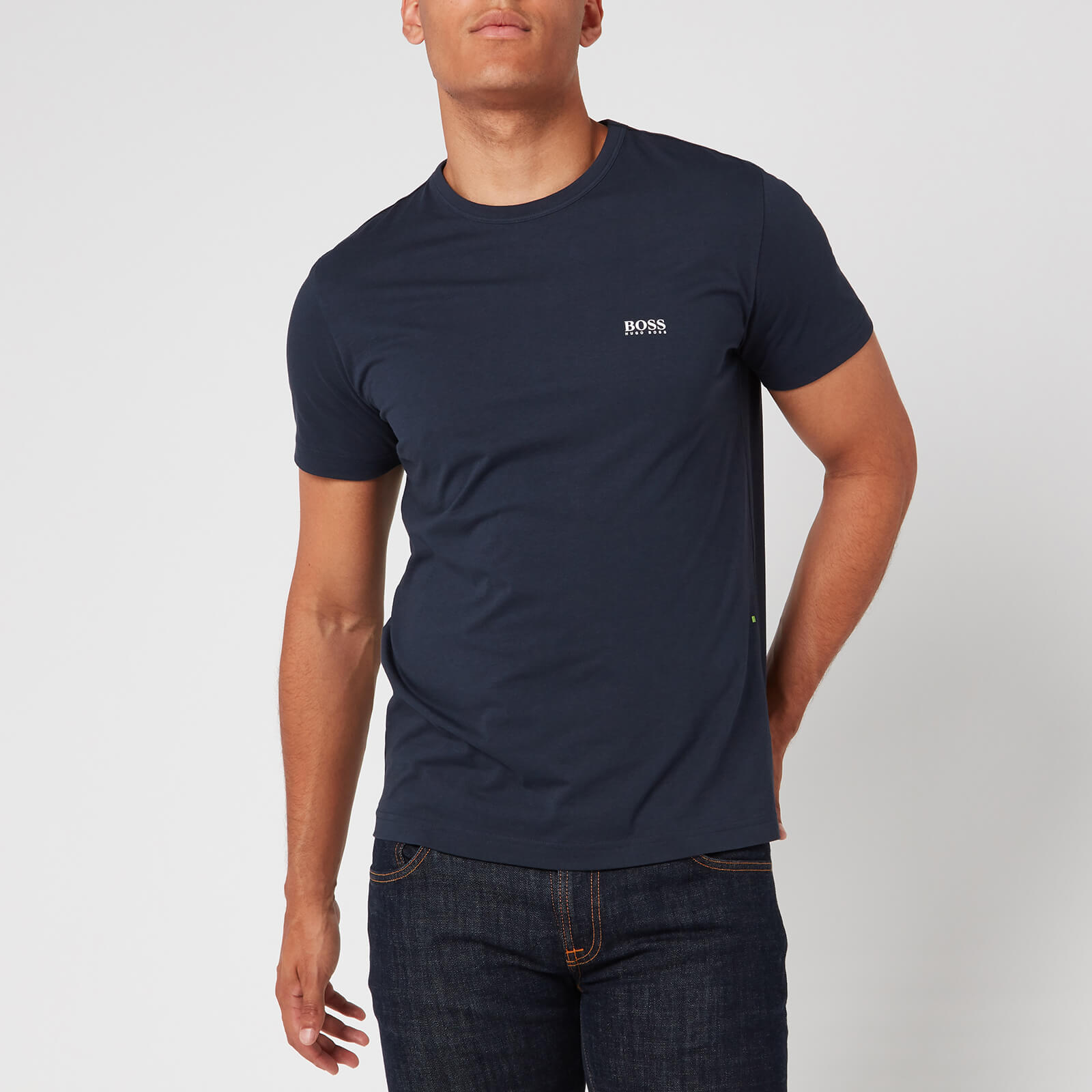 BOSS Men's Basic Crew Shoulder Logo T-Shirt - Navy - XL