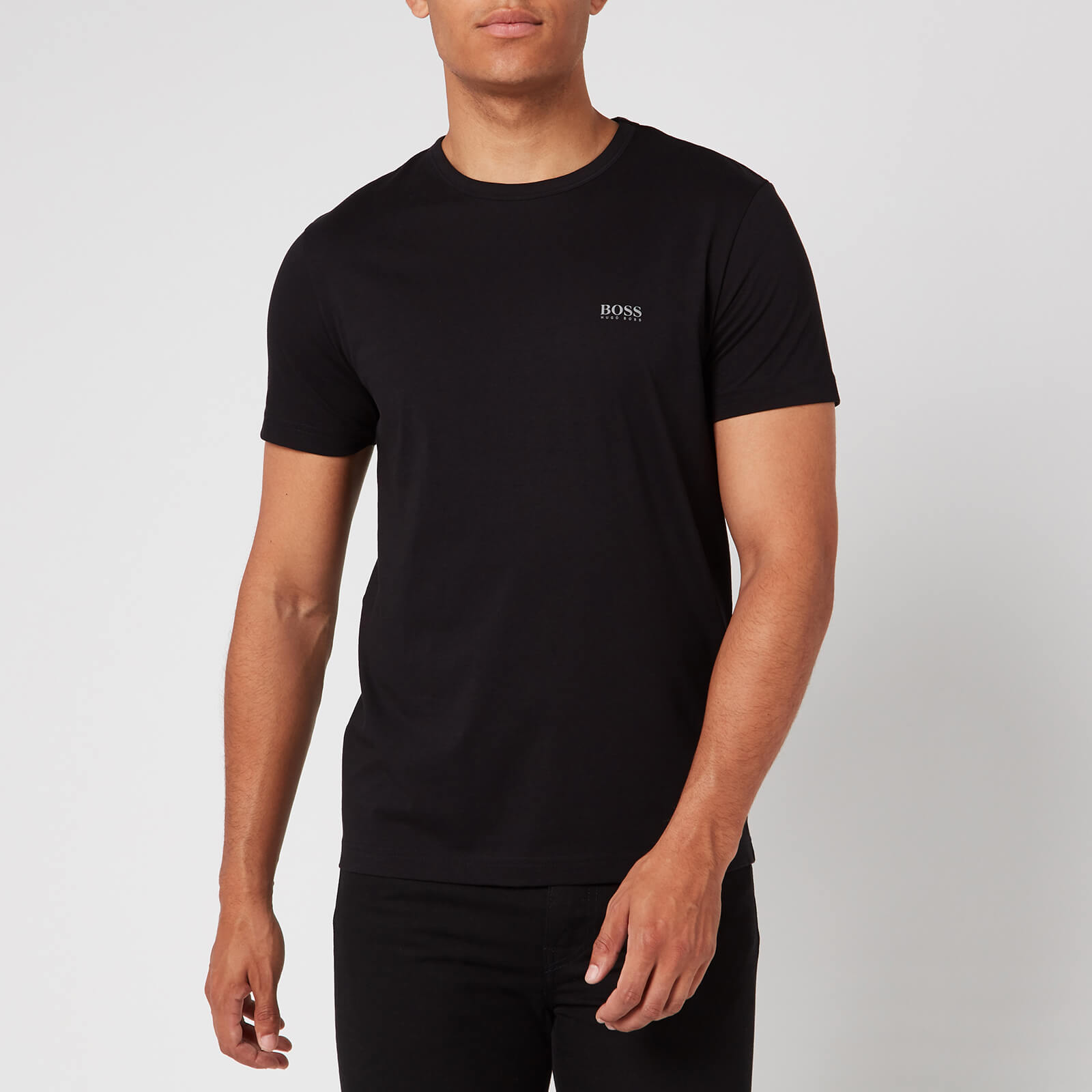 BOSS Men's Basic Crew Shoulder Logo T-Shirt - Black - L