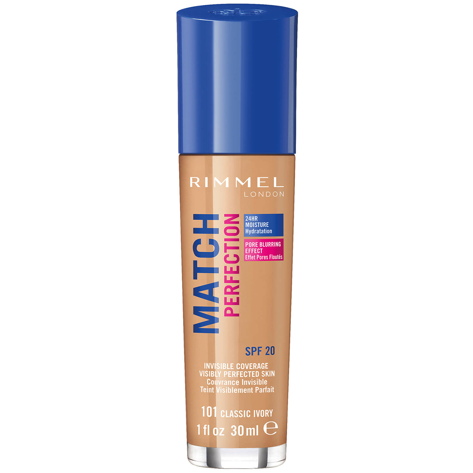 Rimmel London SPF 20 Match Perfection Foundation 30ml (Various Shades) - Classic Ivory