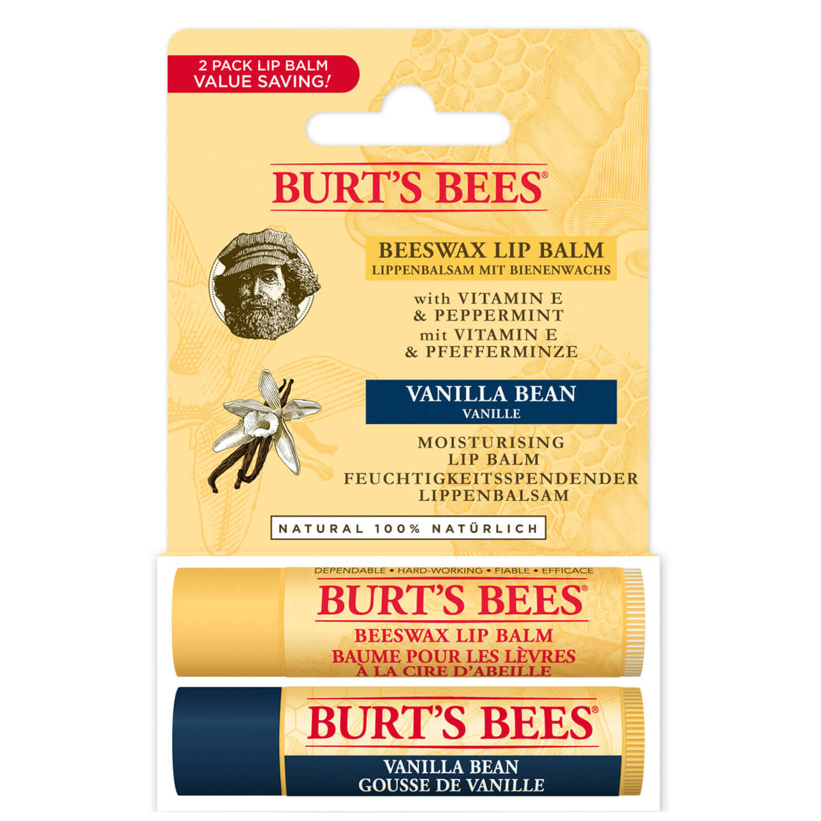 

Burt's Bees Beeswax & Vanilla Bean Lip Duo Pack