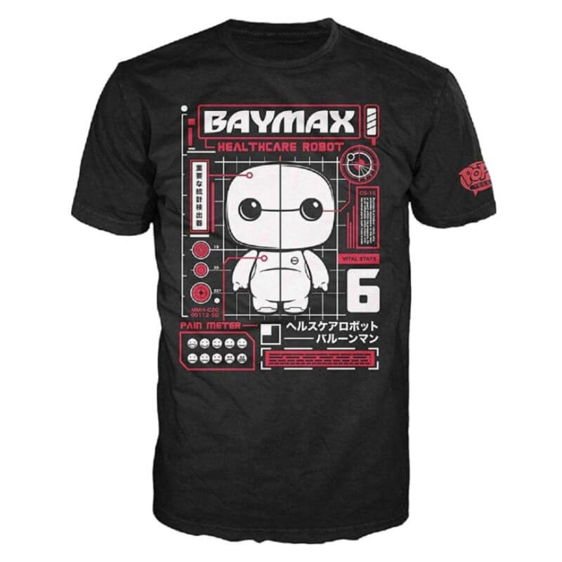 Disney Big Hero 6 Baymax Funko Pop! T-Shirt - Black - M - Black