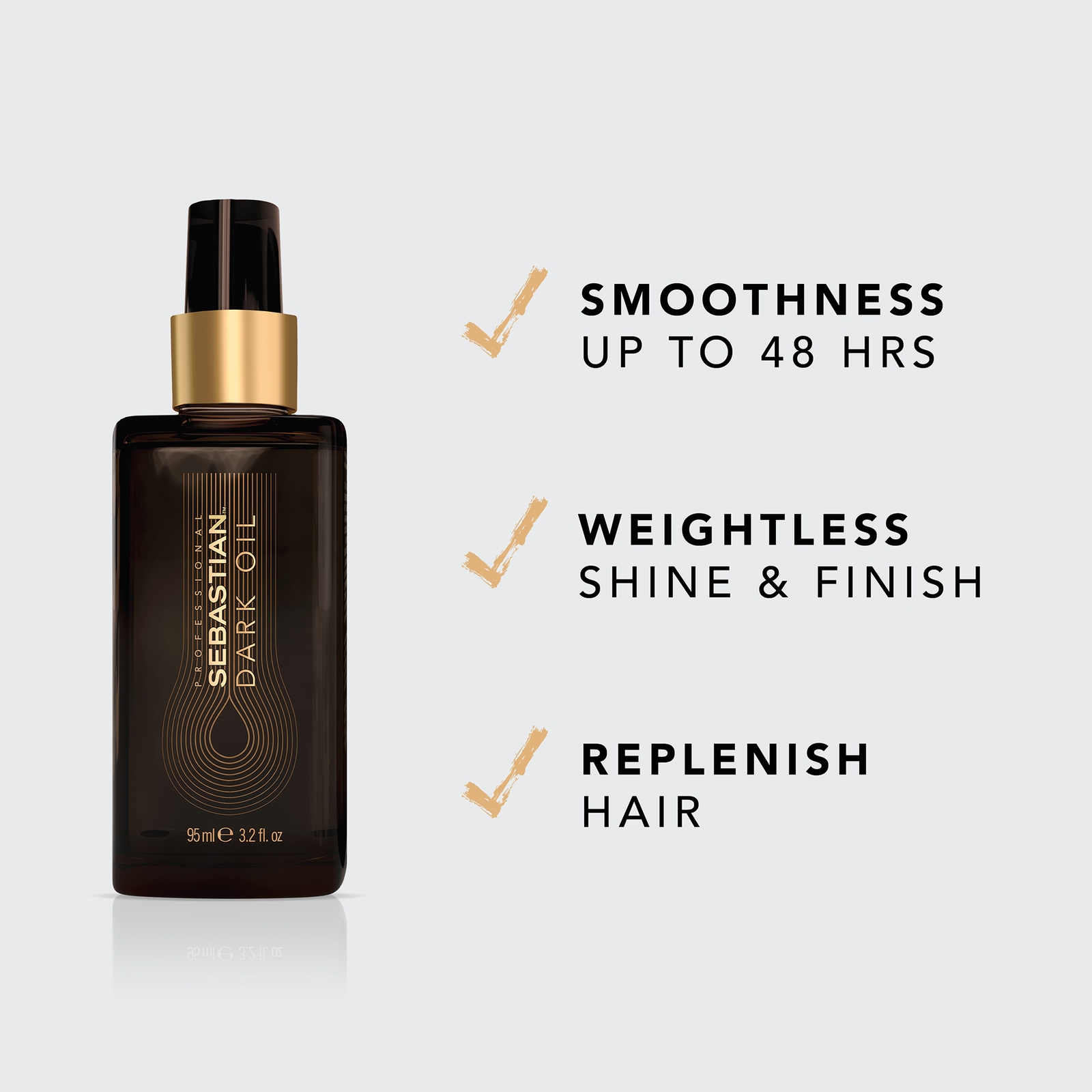 Sebastian Professional Dark Oil Lightweight Styling Oil for Smooth Hair 95ml