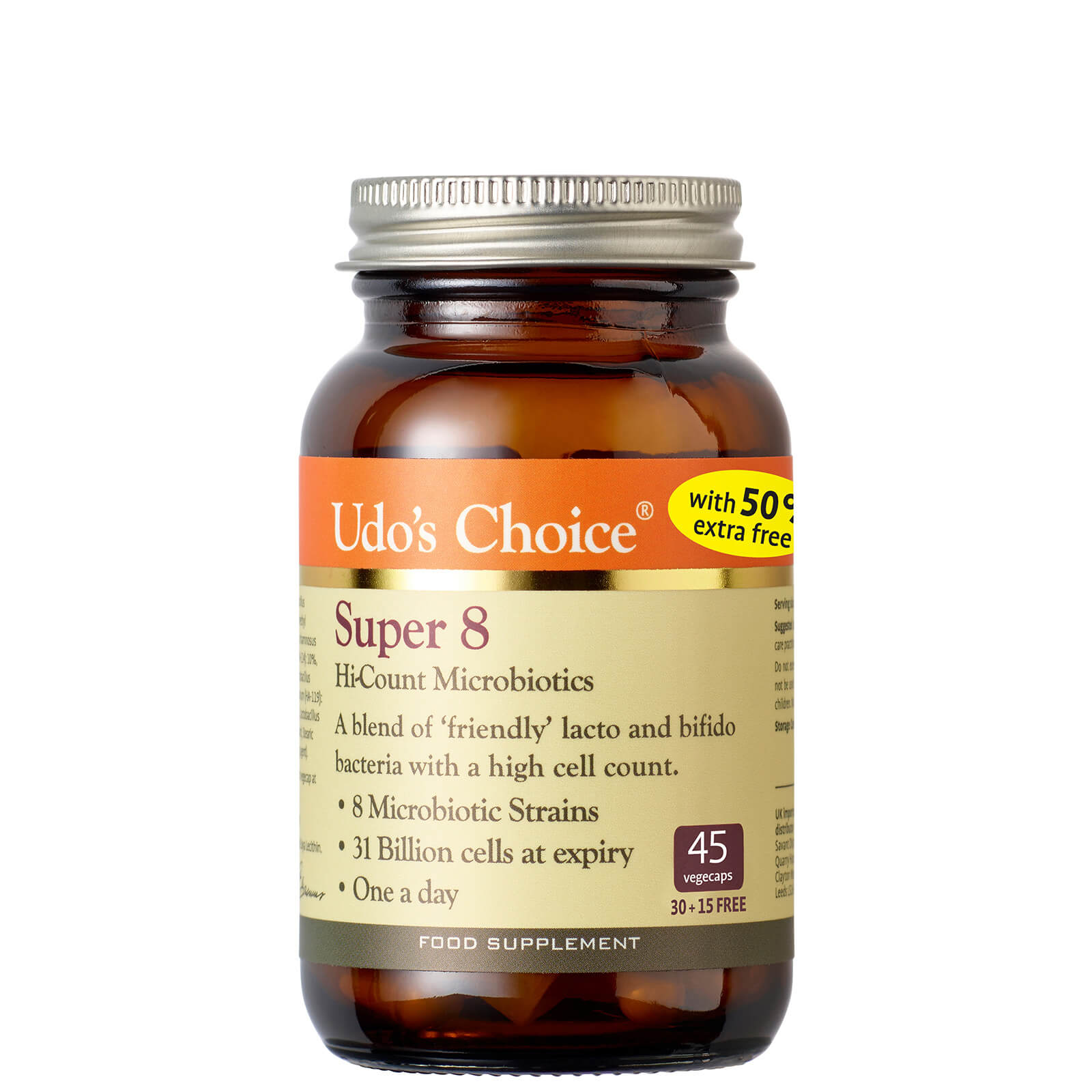 Udo's Choice Super 8 Microbiotics - 30 Vegecaps