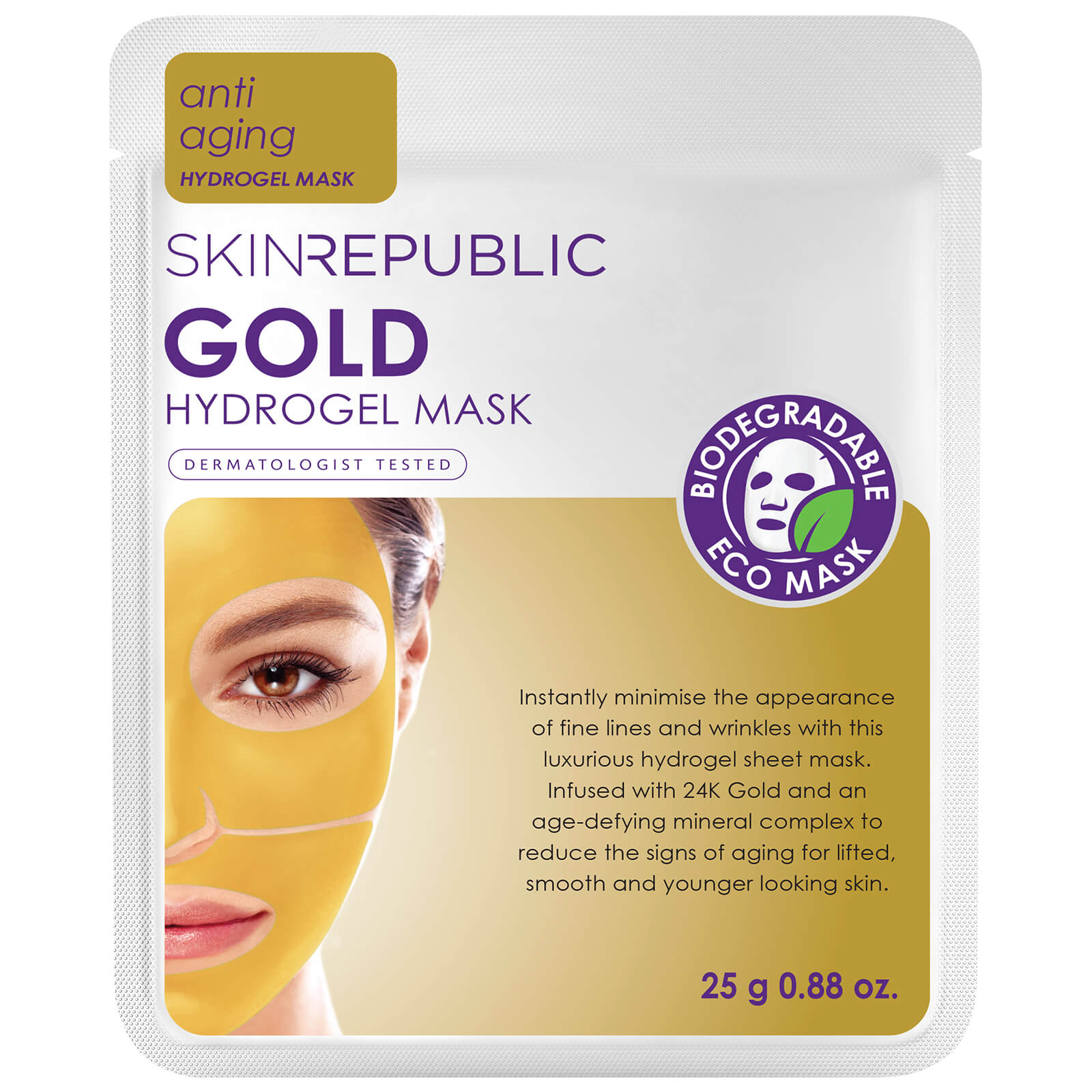 

Гидрогелевая маска для лица Gold от Skin Republic, 25 г