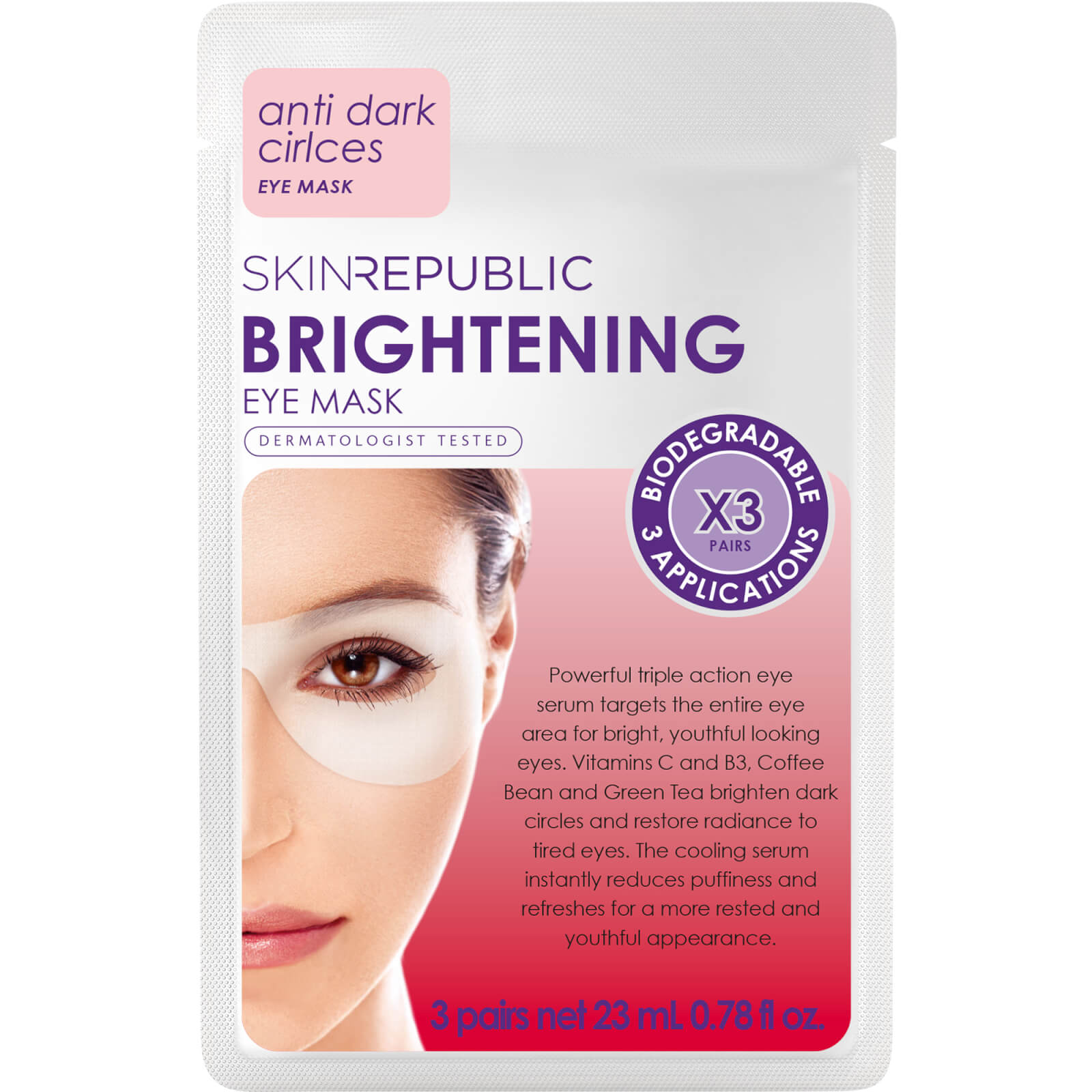 

Skin Republic Brightening Eye Mask 18g (3 Pairs)