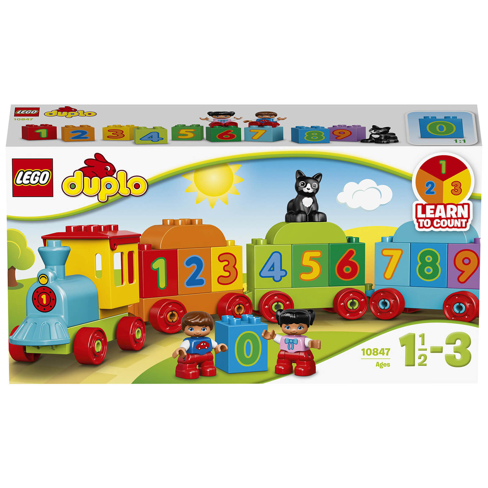 LEGO DUPLO Tren de Números Juego de ladrillos educativos grandes (10847)