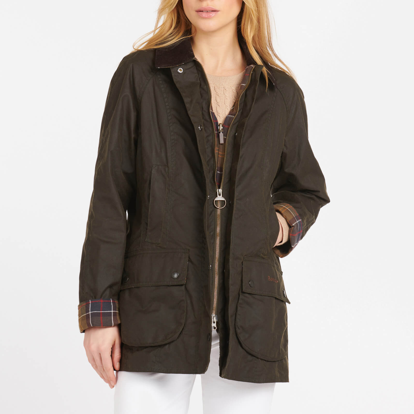 Barbour Women's Beadnell Wax Jacket - Olive - UK 16