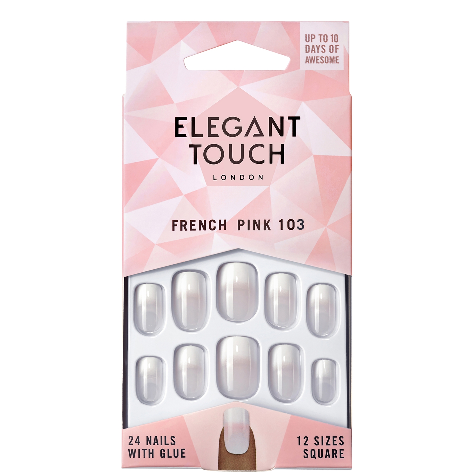 Elegant Touch Natural French Nails - 103 (M) (Pink) (Fade Tip)