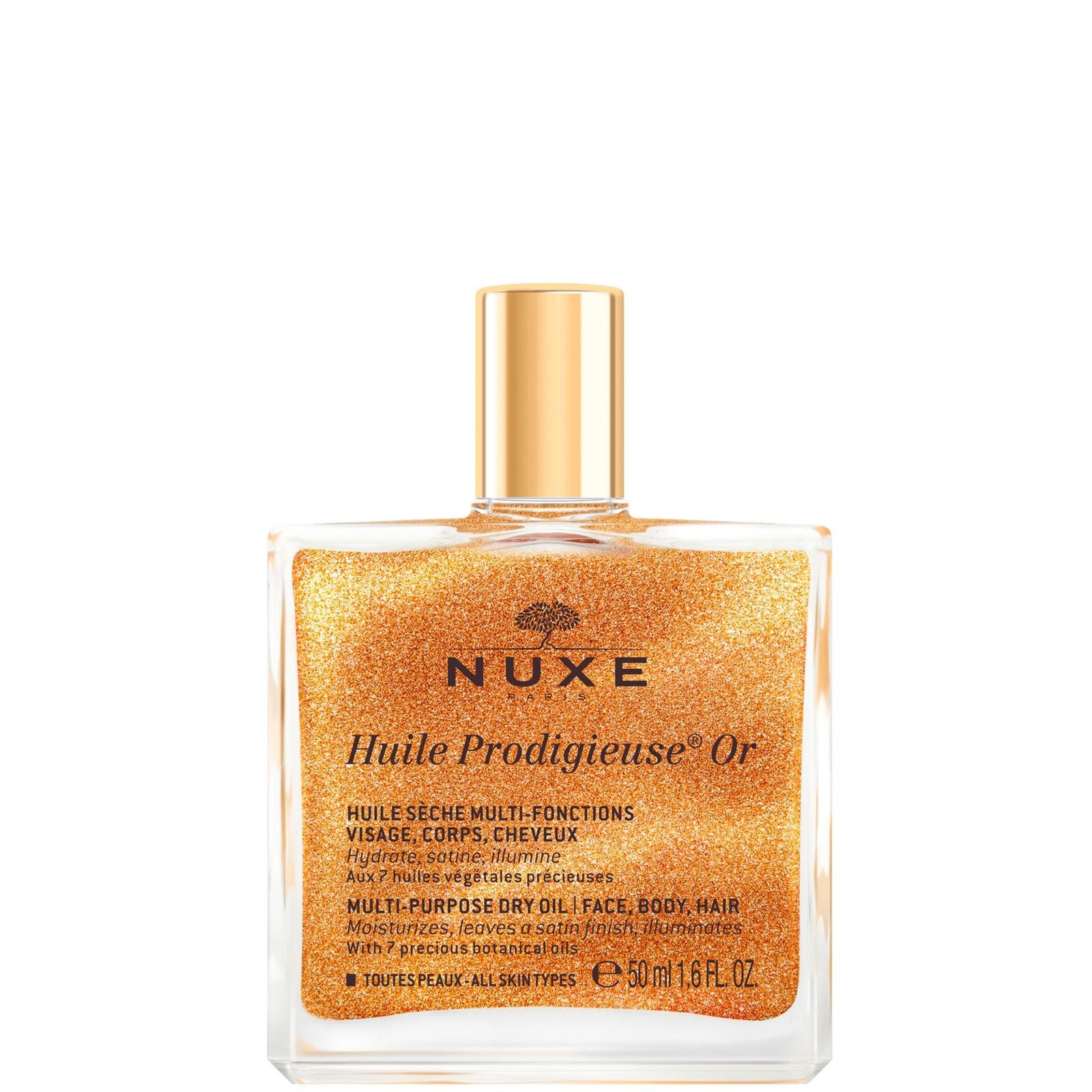 Óleo Seco Multiusos com Brilho Dourado Huile Prodigieuse da NUXE 50ml