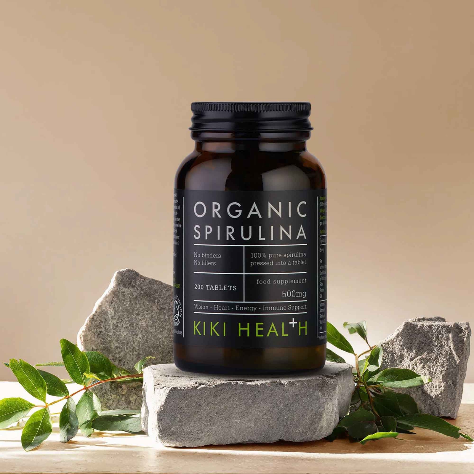 KIKI Health Organic Spirulina Tablets (200 Tablets)