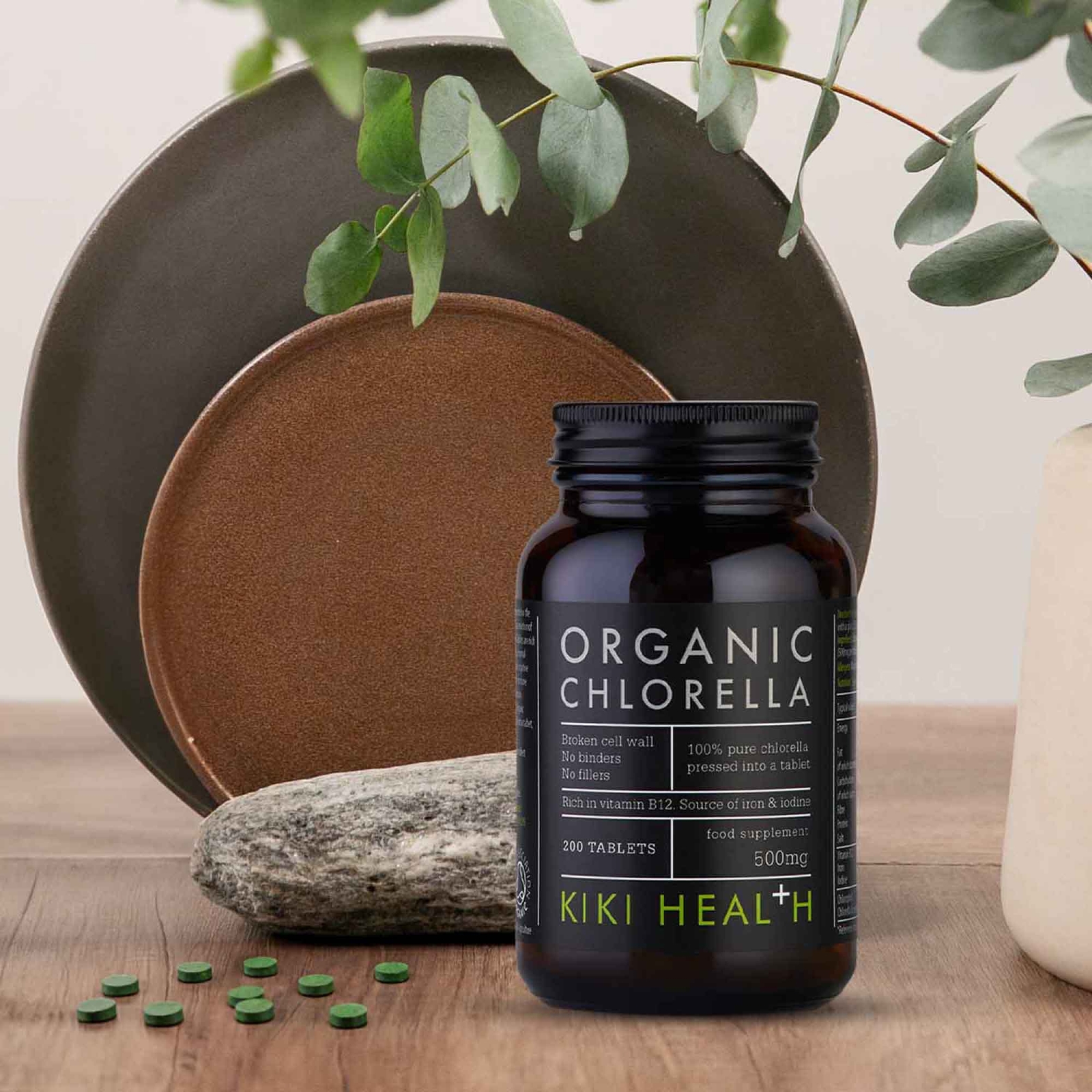 KIKI Health Organic Chlorella Tablets (200 Tablets)