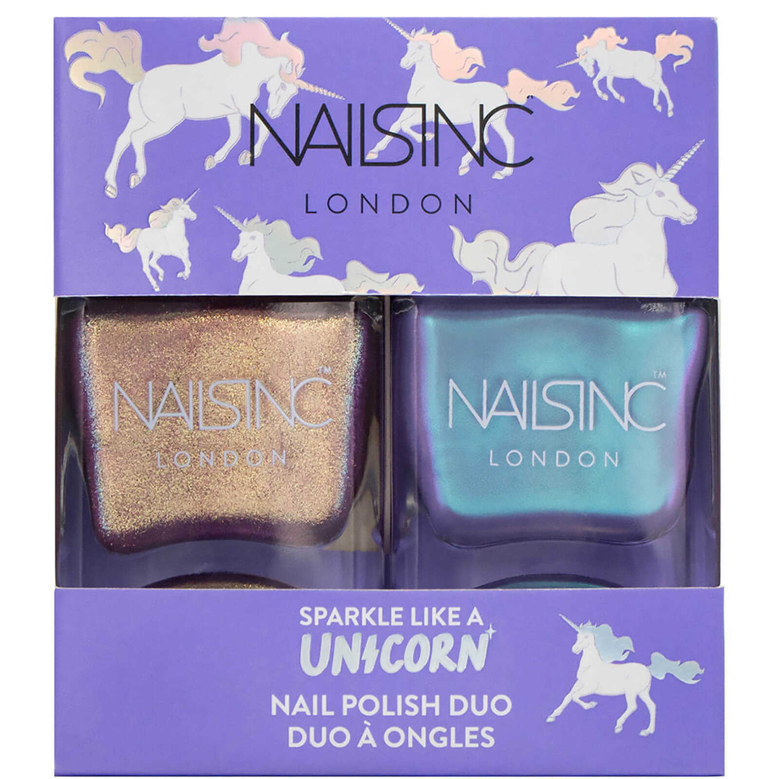 Nails Inc Sparkle Like A Unicorn Nail Varnish Duo Kit 2 X 14ml