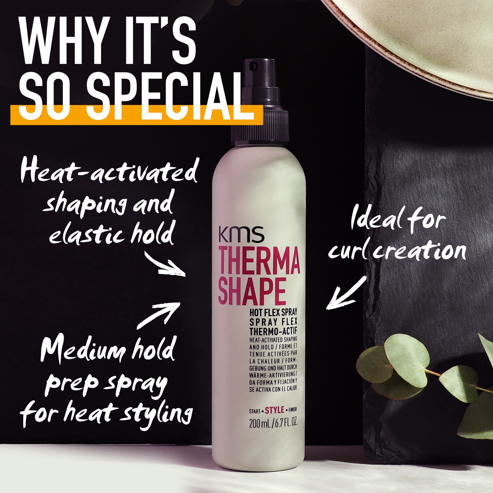 KMS Thermashape Hot Flex Heat Protection and Styling Spray for All Hair Types 200ml