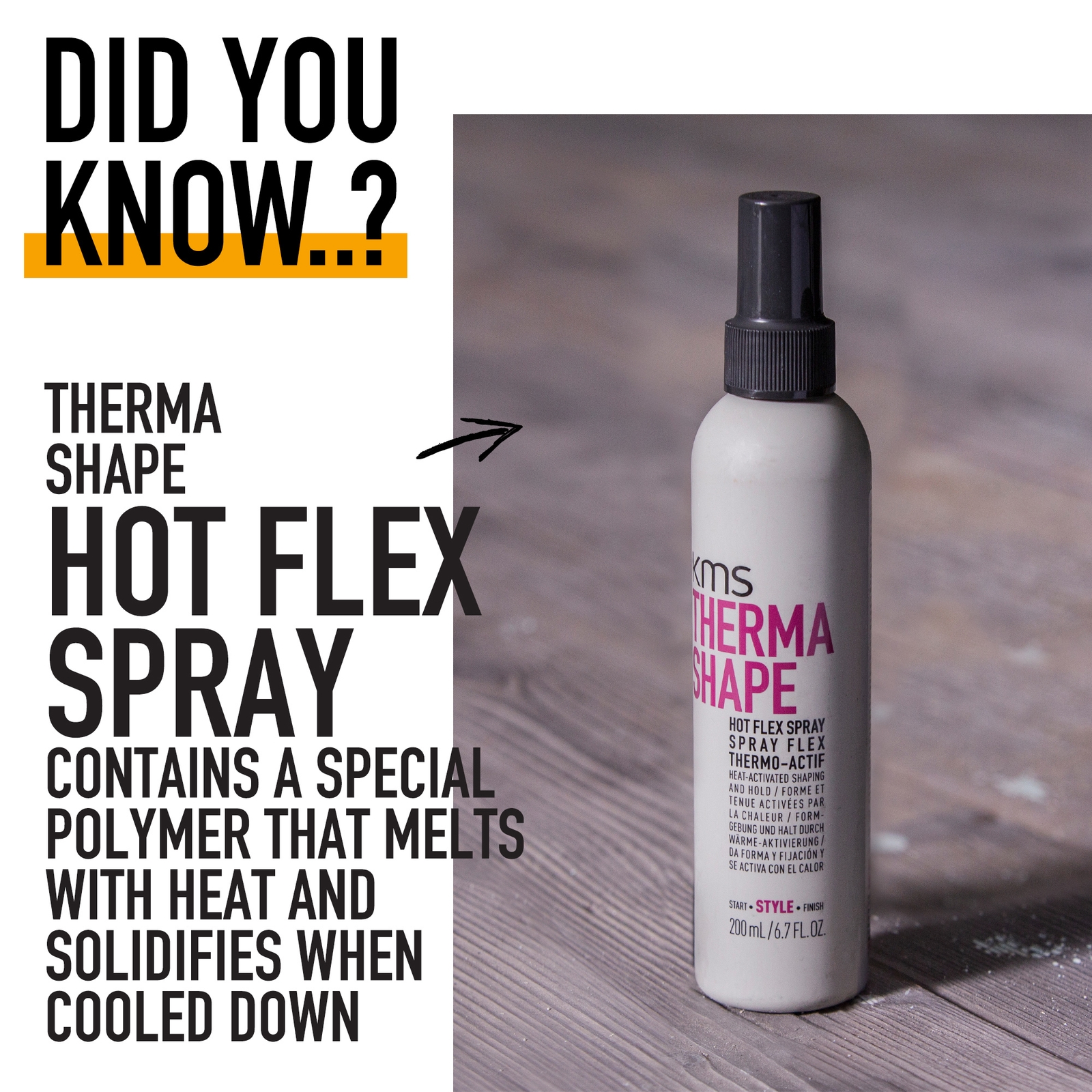 KMS Thermashape Hot Flex Heat Protection and Styling Spray for All Hair Types 200ml