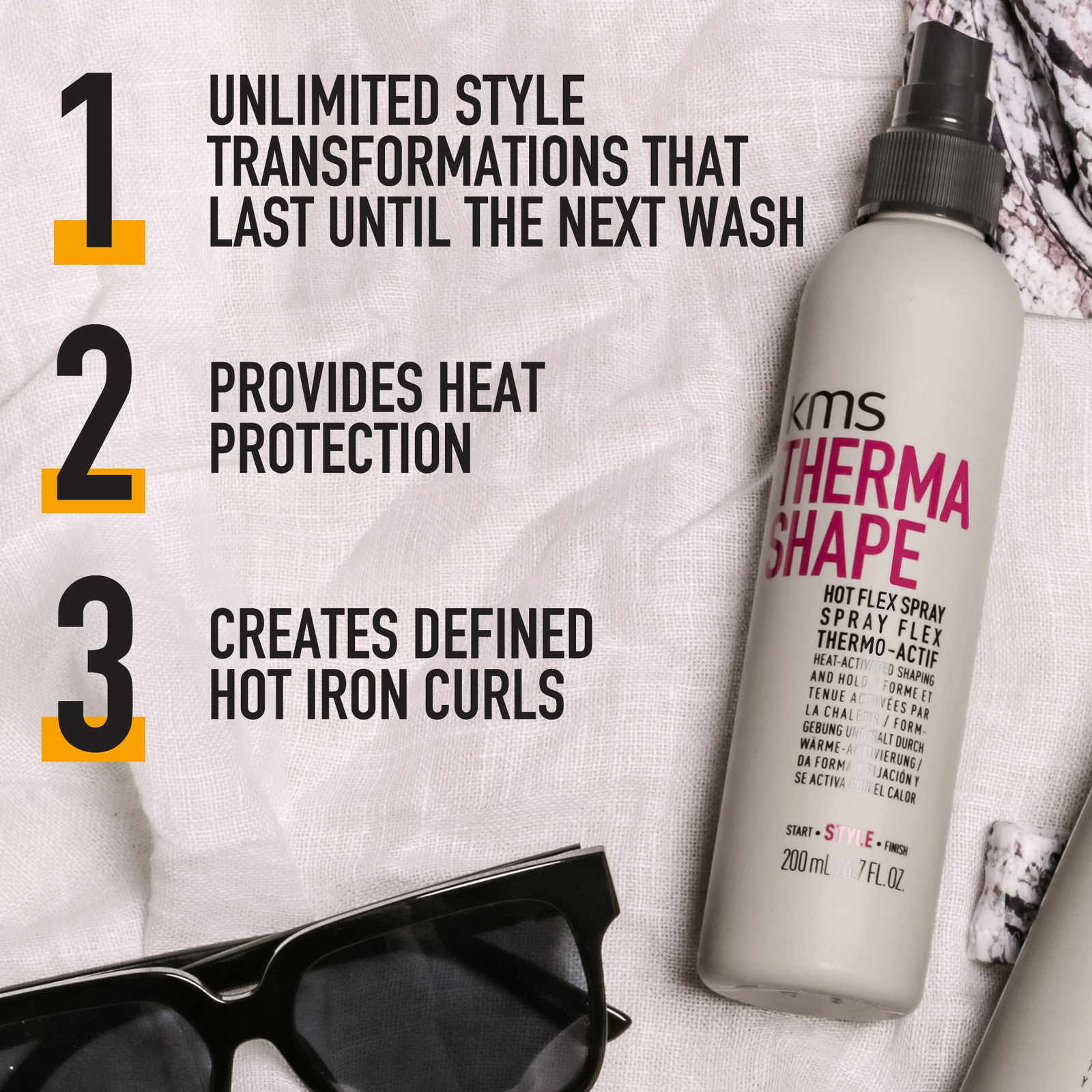 KMS Thermashape Hot Flex Heat Protection and Styling Spray for All Hair Types 200ml