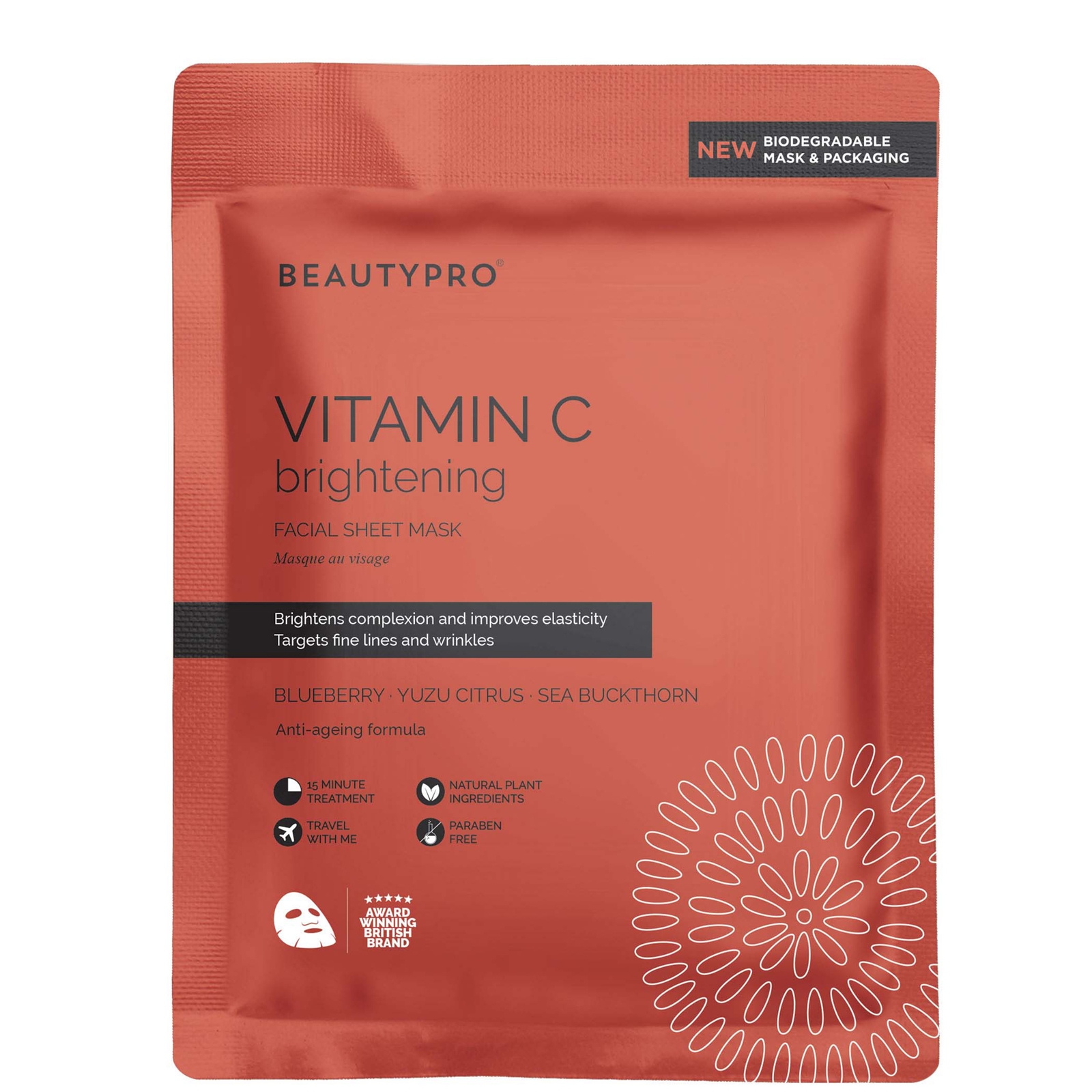

BEAUTYPRO Brightening Collagen Sheet Mask with Vitamin C