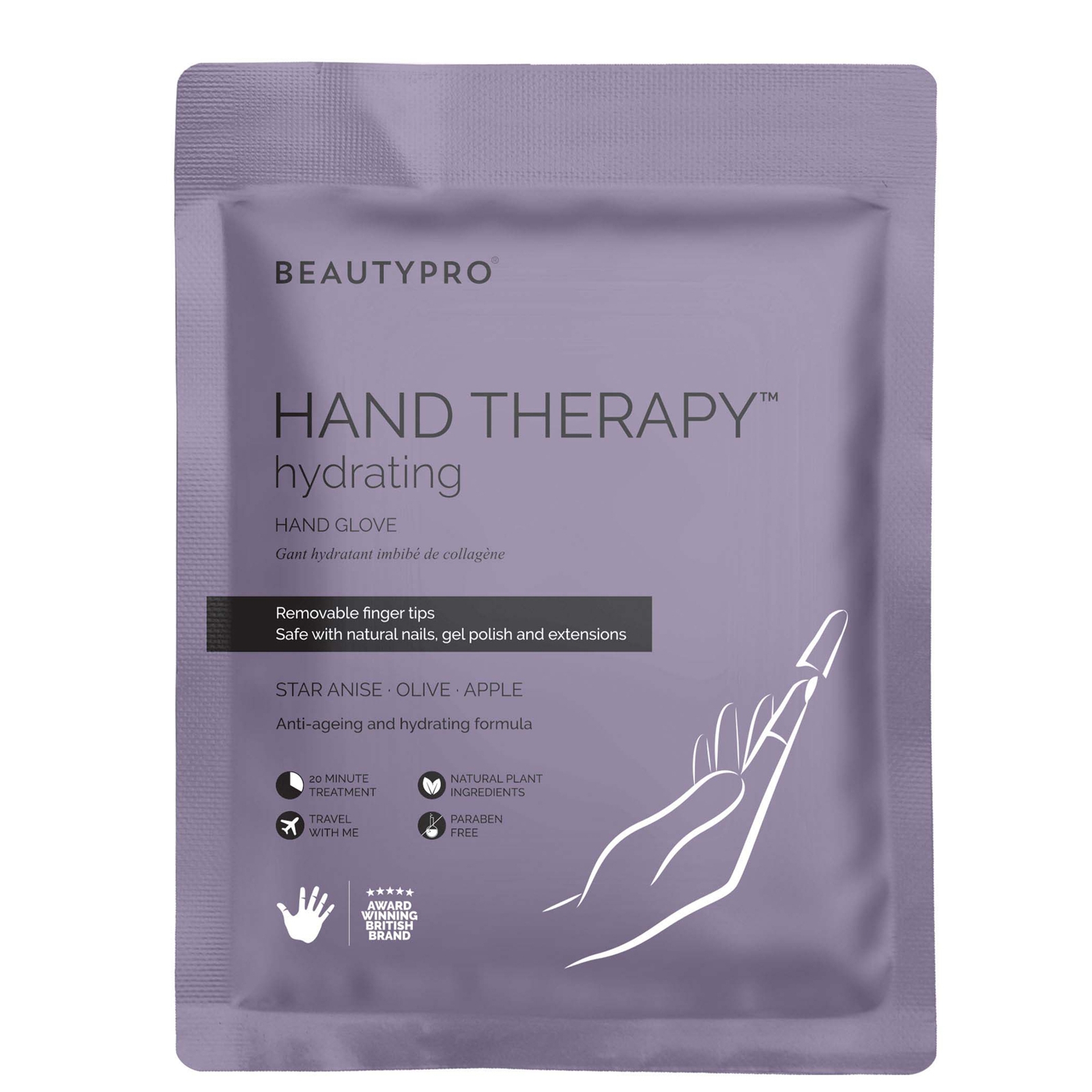 

BEAUTYPRO Hand Therapy Collagen Infused Glove with Removable Finger Tips (1 Pair)