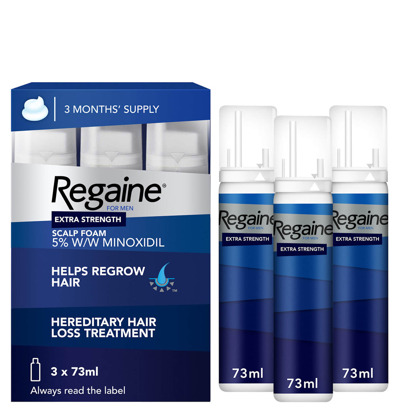 

Regaine Men's Extra Strength Hair Loss and Hair Regrowth Scalp Foam Treatment 3 x 73ml