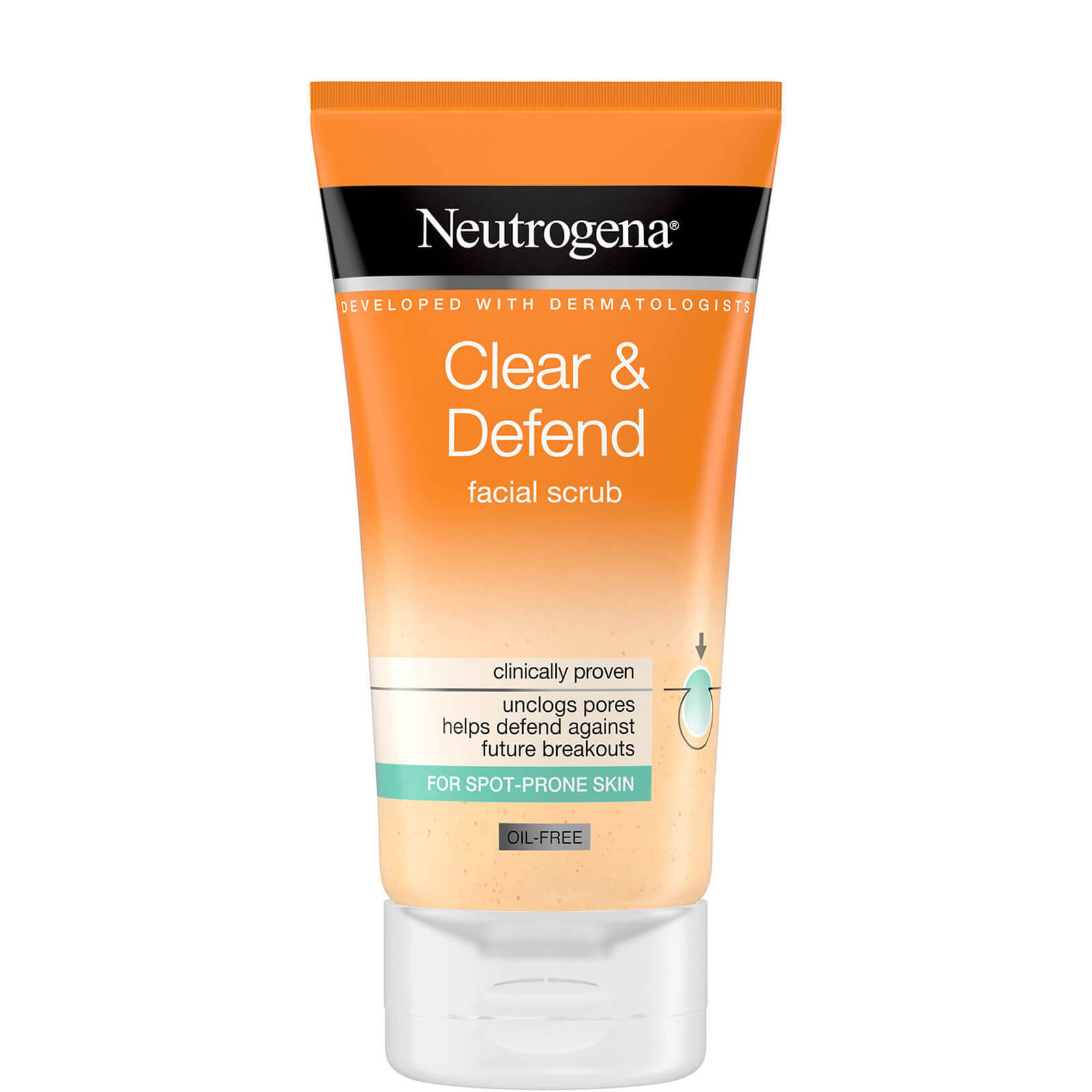 Neutrogena Clear and Defend 2% Salicylic Acid Face Scrub 150ml
