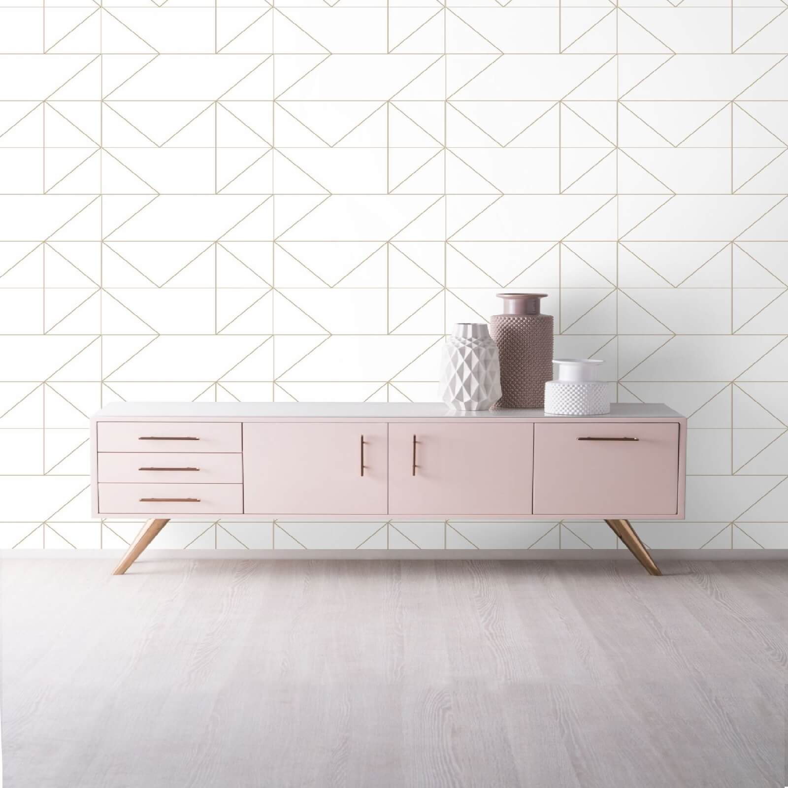 Kelly Hoppen Geo Geometric Metallic Wallpaper Gold Iwoot Uk