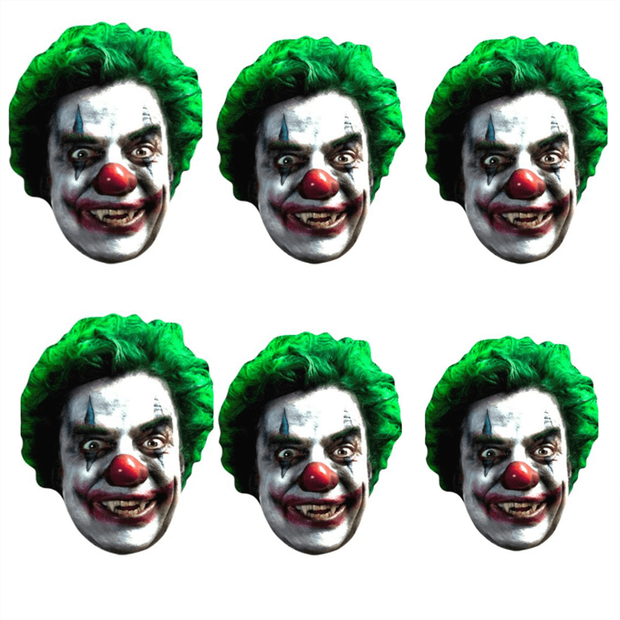 Scary Clown Face Mask (6 Pack)