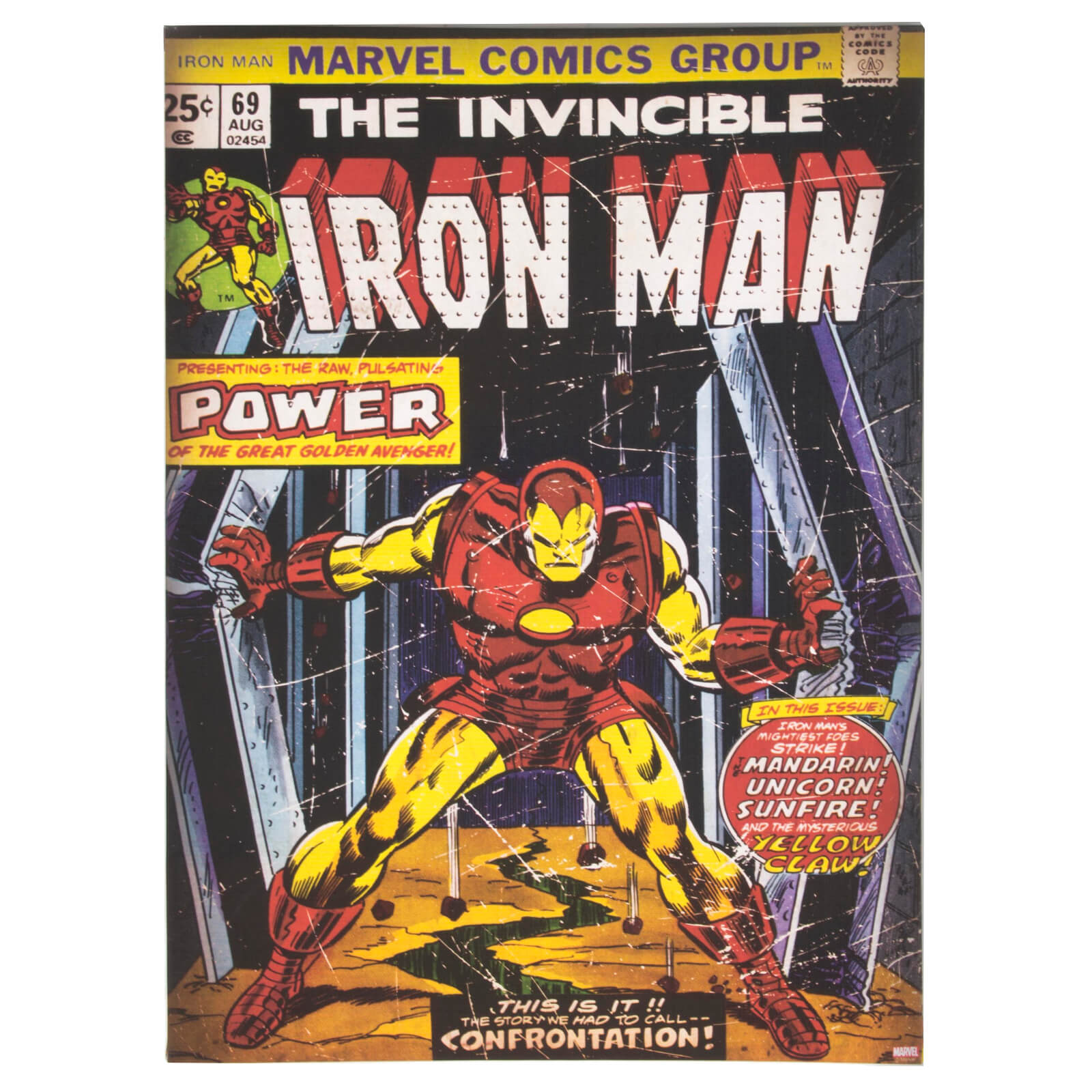 Marvel Retro Vintage Iron Man Printed Canvas Wall Art Iwoot Uk