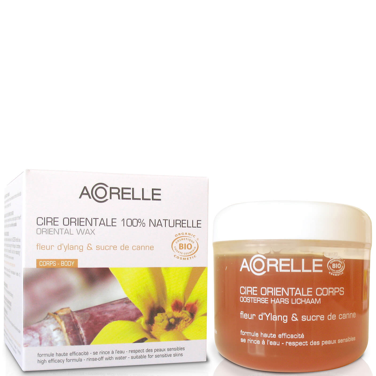 

Acorelle Ylang Ylang Flower and Sugar Cane Sugar Wax with Body Strips 300g