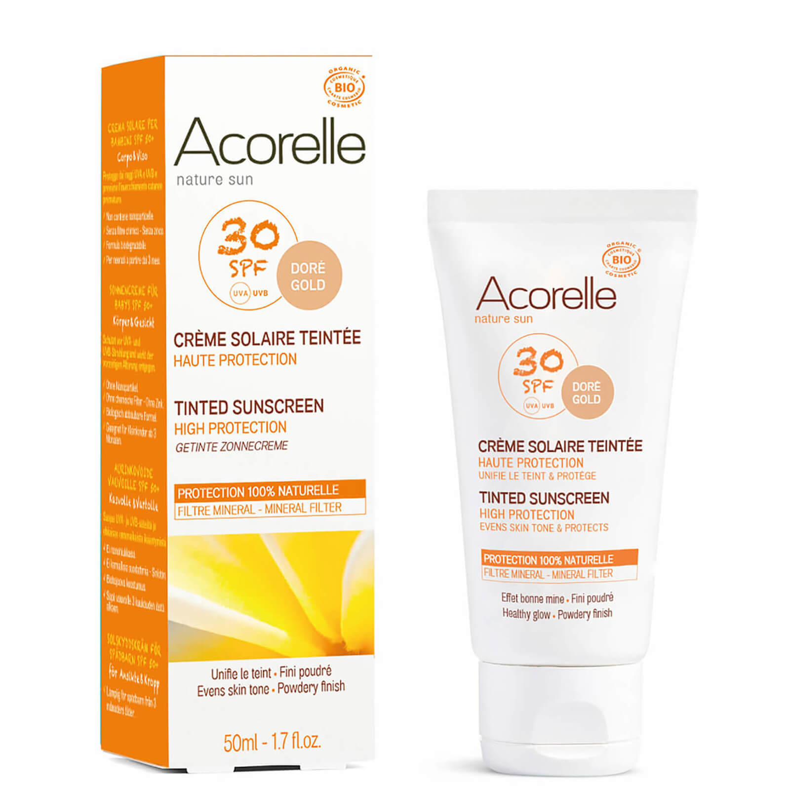 

Acorelle Organic Tinted SPF30 Sunscreen - Gold 50ml