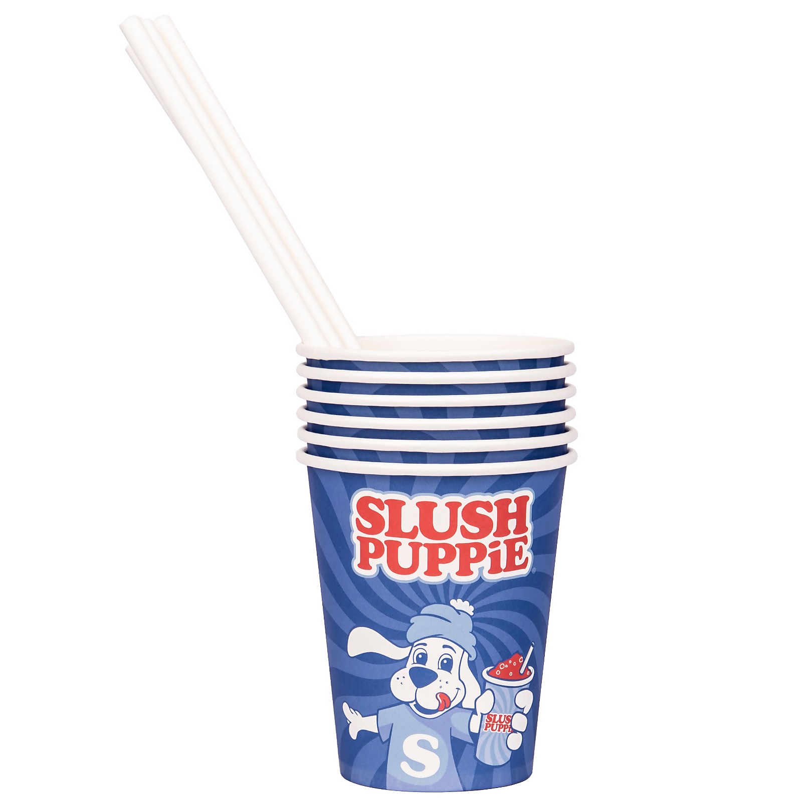 Image of Slush Puppie Paper Cups & Straws (Set of 20)