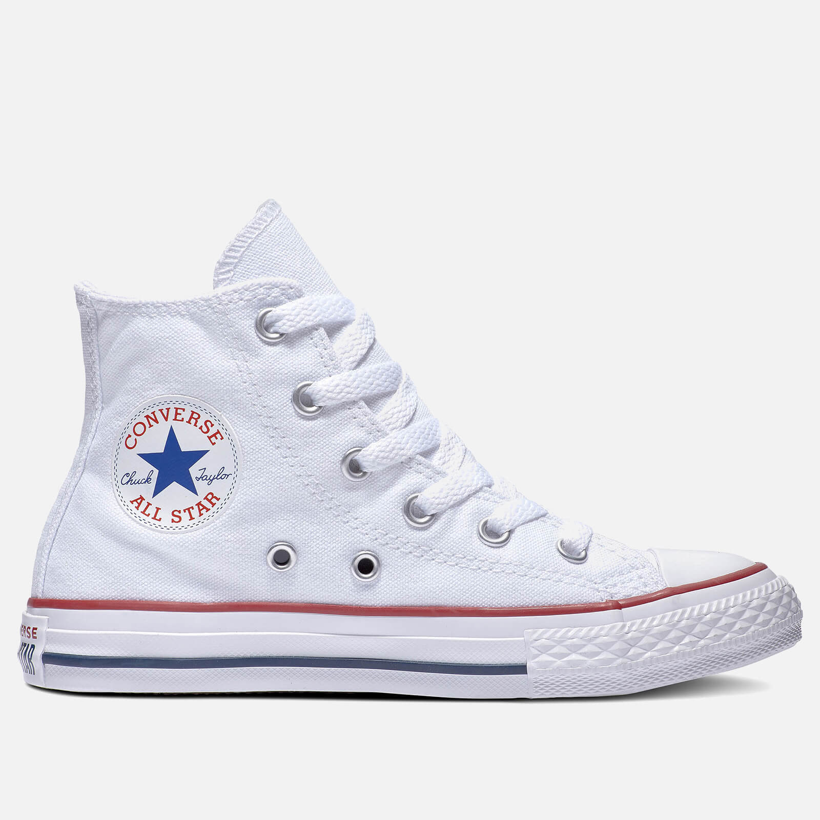Converse Kids' Chuck Taylor All Star Hi - Top Tainers - Optical White - UK 2 Kids