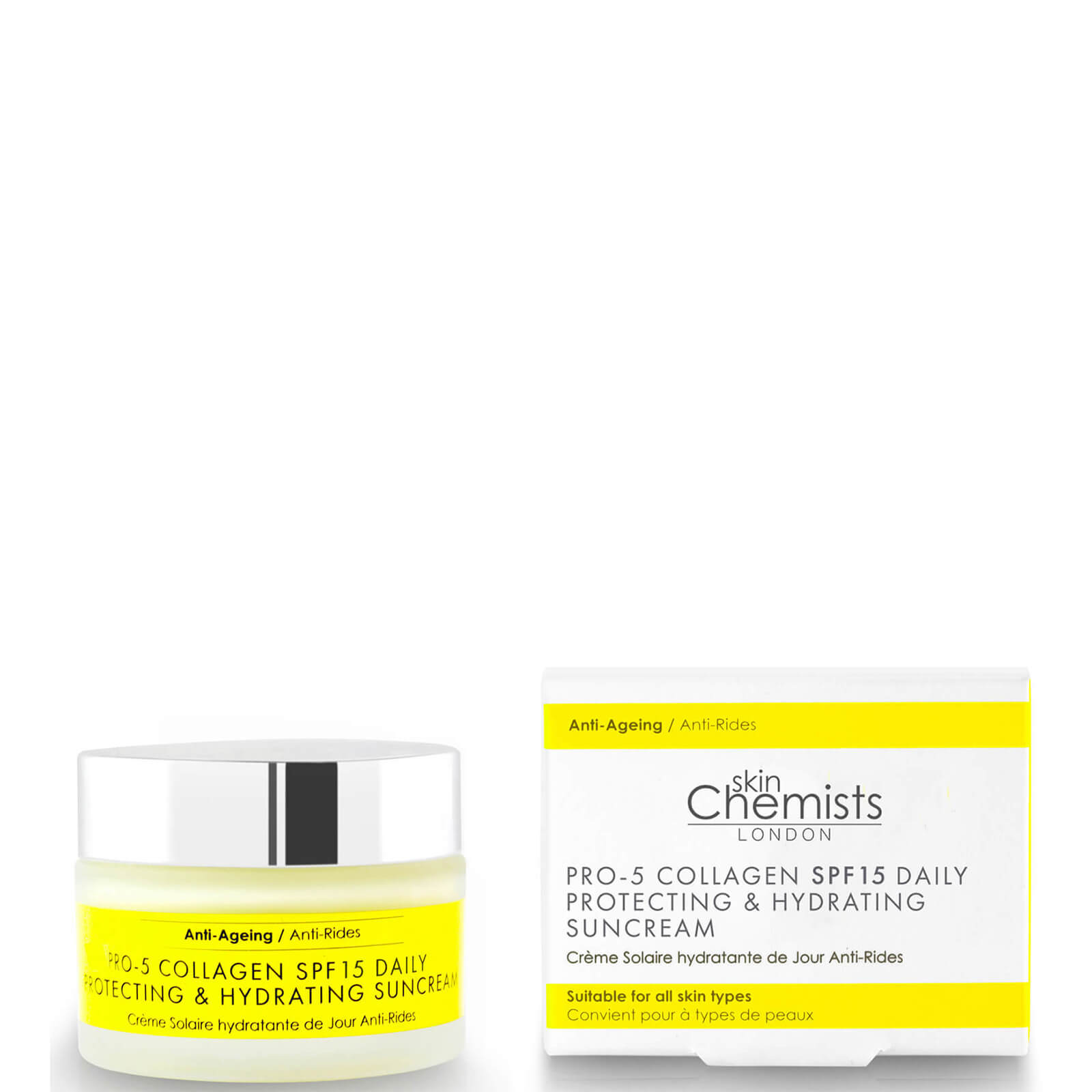 

skinChemists London Pro-5 Collagen SPF15 Daily Anti-Ageing Protecting and Hydrating Sun Cream 50ml