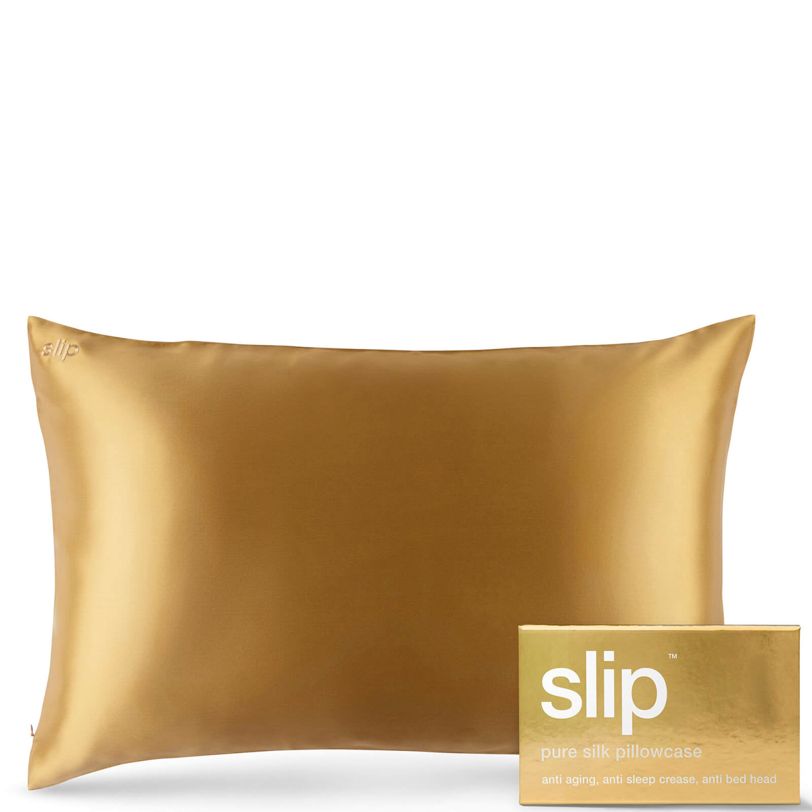 Slip Silk Pillowcase - Queen (Various Colours) - Gold