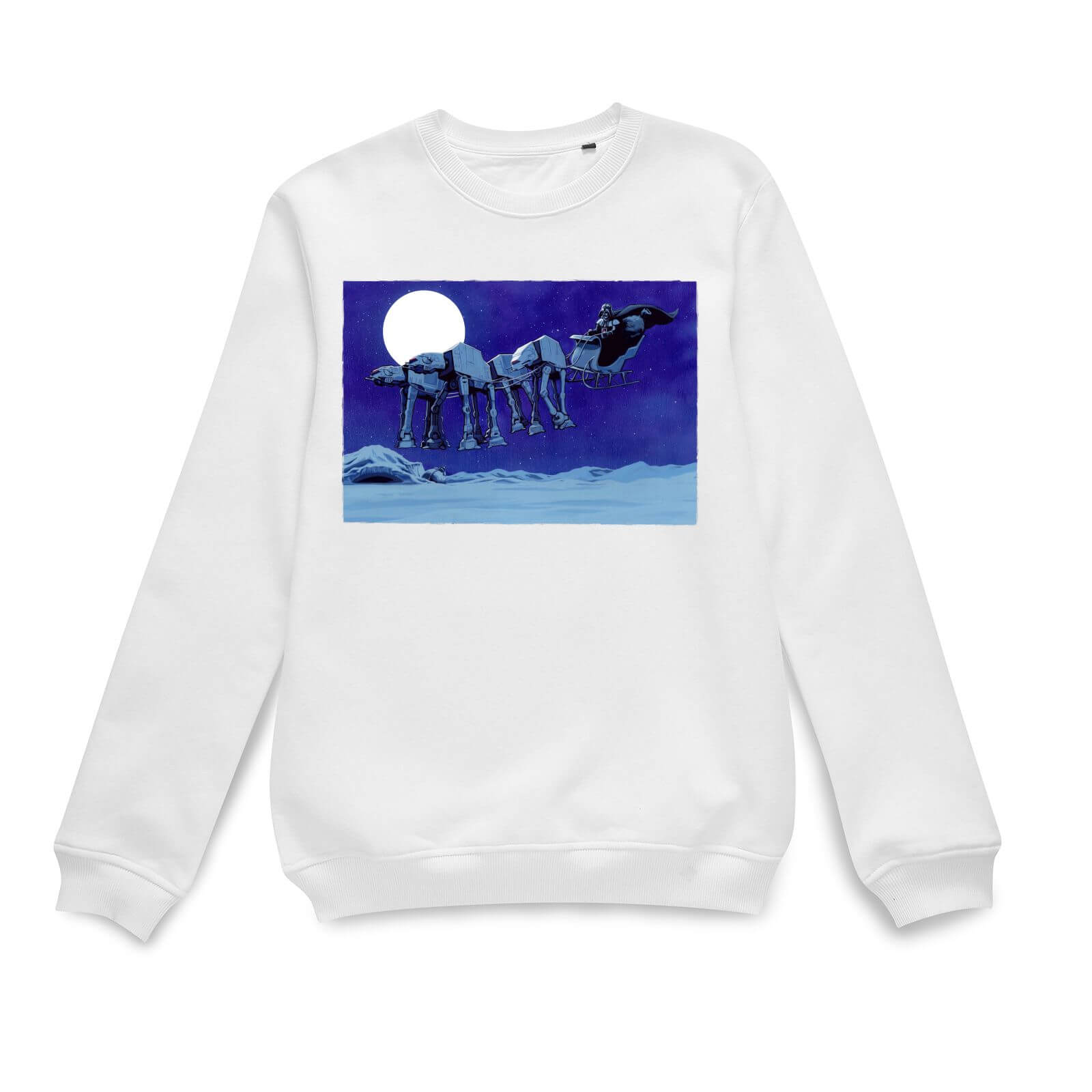 

Star Wars Darth Vader AT-AT Christmas Sleigh Bianco Maglione Natalizio - S