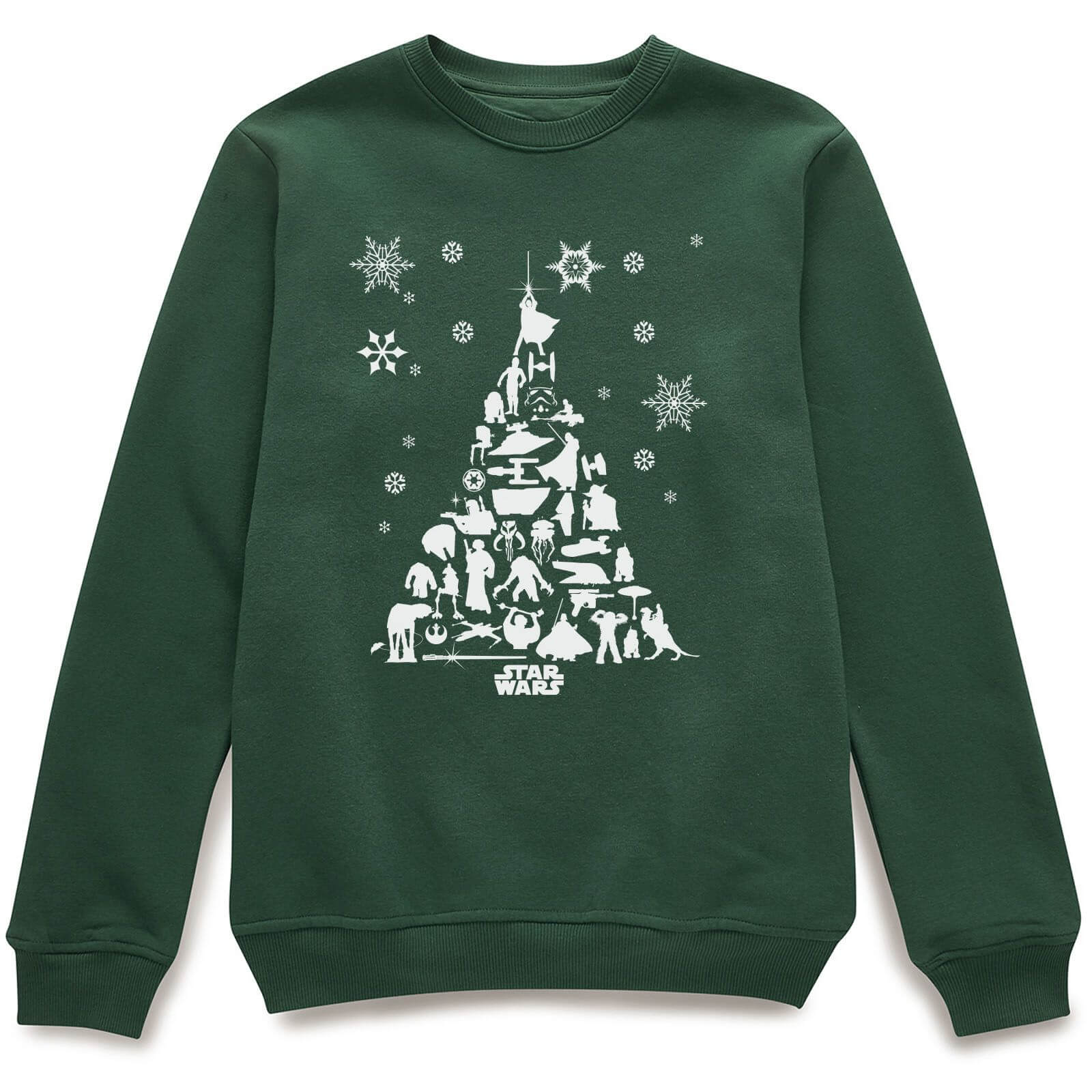 Star Wars Character Christmas Tree Green Christmas Sweatshirt - XXL - Green